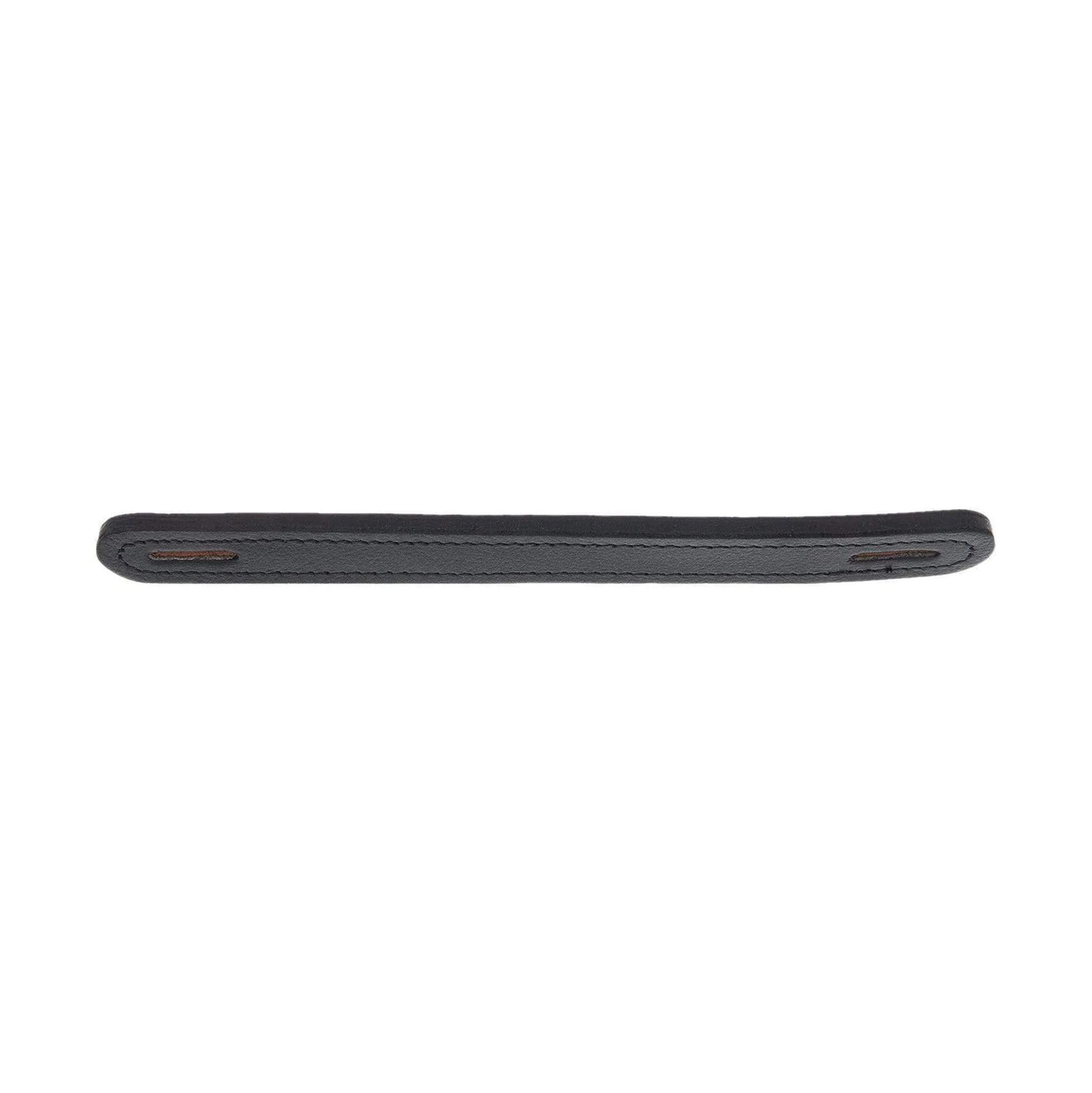 1 1/4" Black, Slotted Round End Trunk Handle, Leather, #L-001-BLK