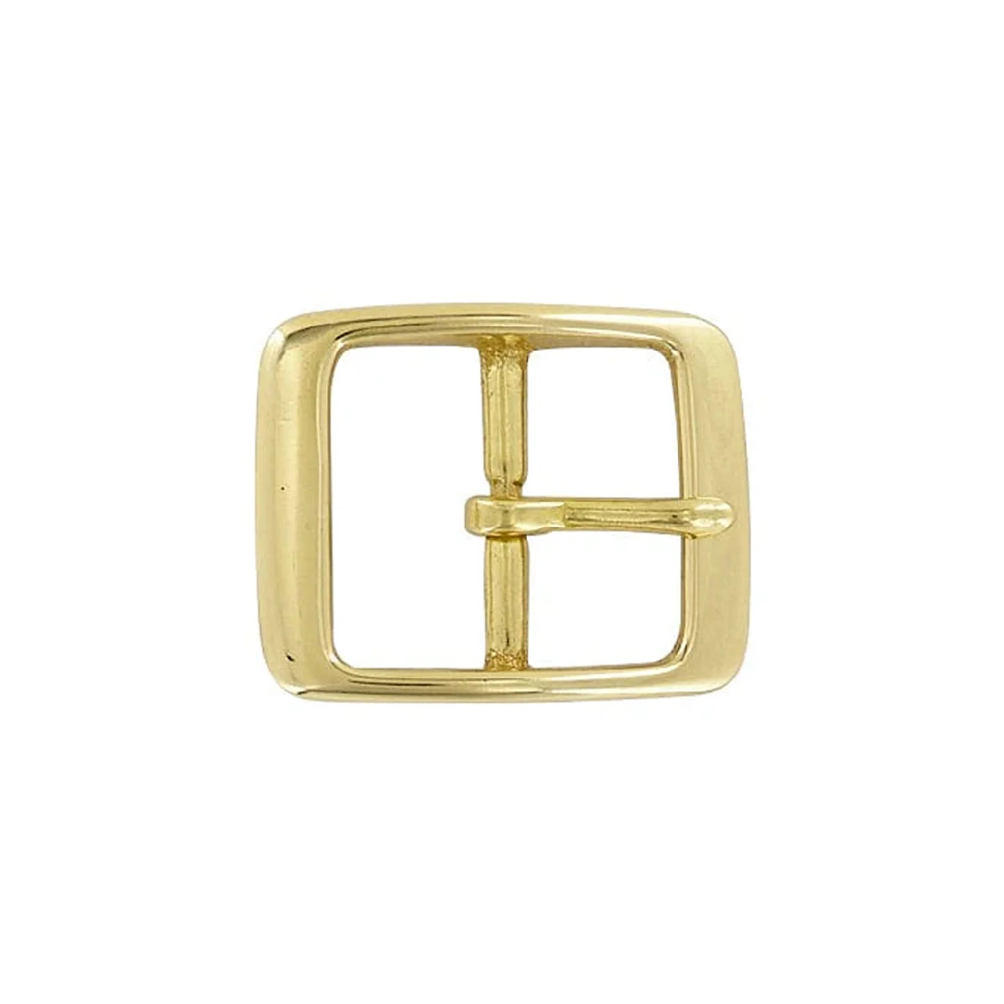 1 1/4" Brass, Center Bar Buckle, Solid Brass, #C-1343-SB