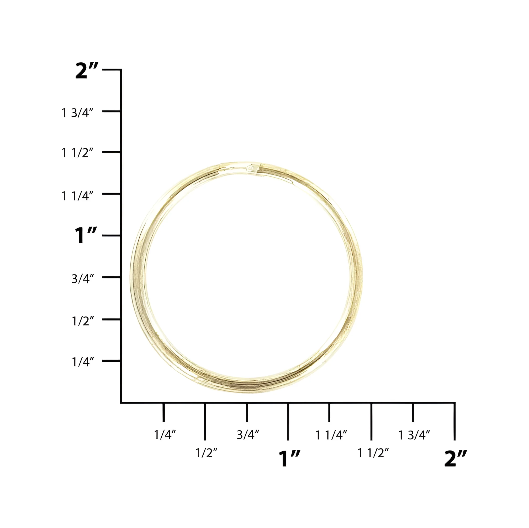 1 1/4" Brass, Split Key Ring, Steel, #L-199-1-1-4B