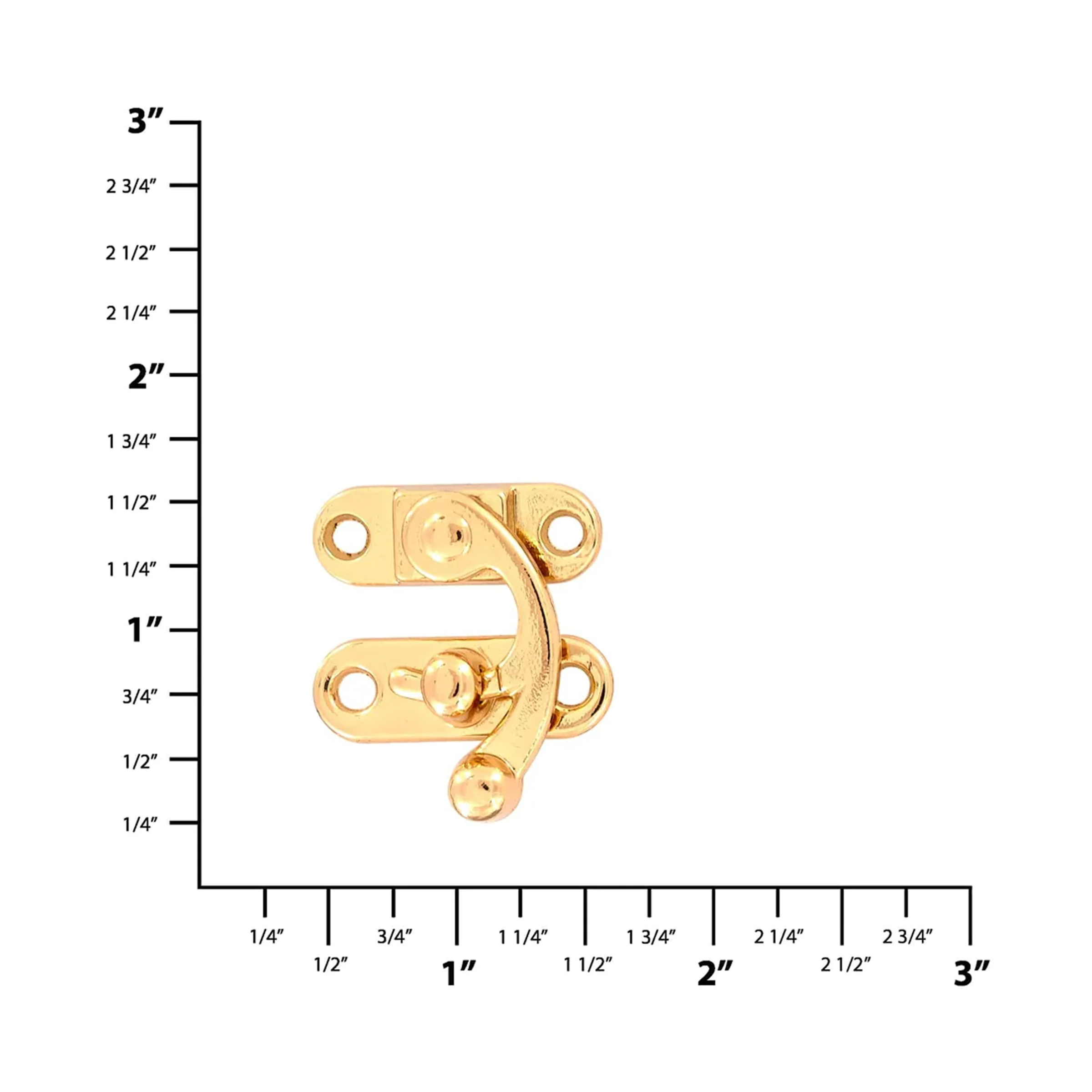 1 1/4" Gold, Swing Lock Clasp, Zinc Alloy, #P-2433-GOLD