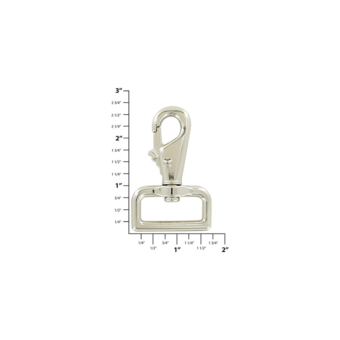 1 1/4" Nickel, Lever Swivel Snap Hook, Zinc Alloy, #P-2107-NP