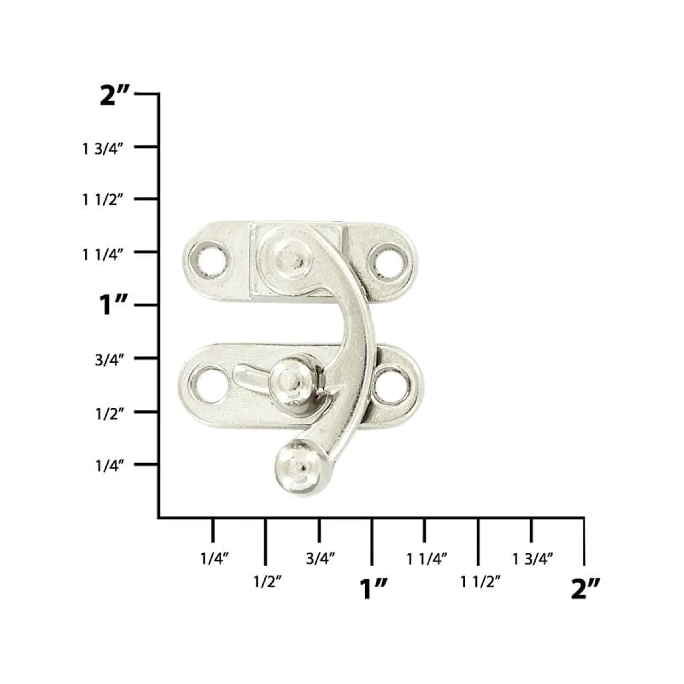 1 1/4" Nickel, Swing Lock Clasp, Zinc Alloy, #P-2433-NP