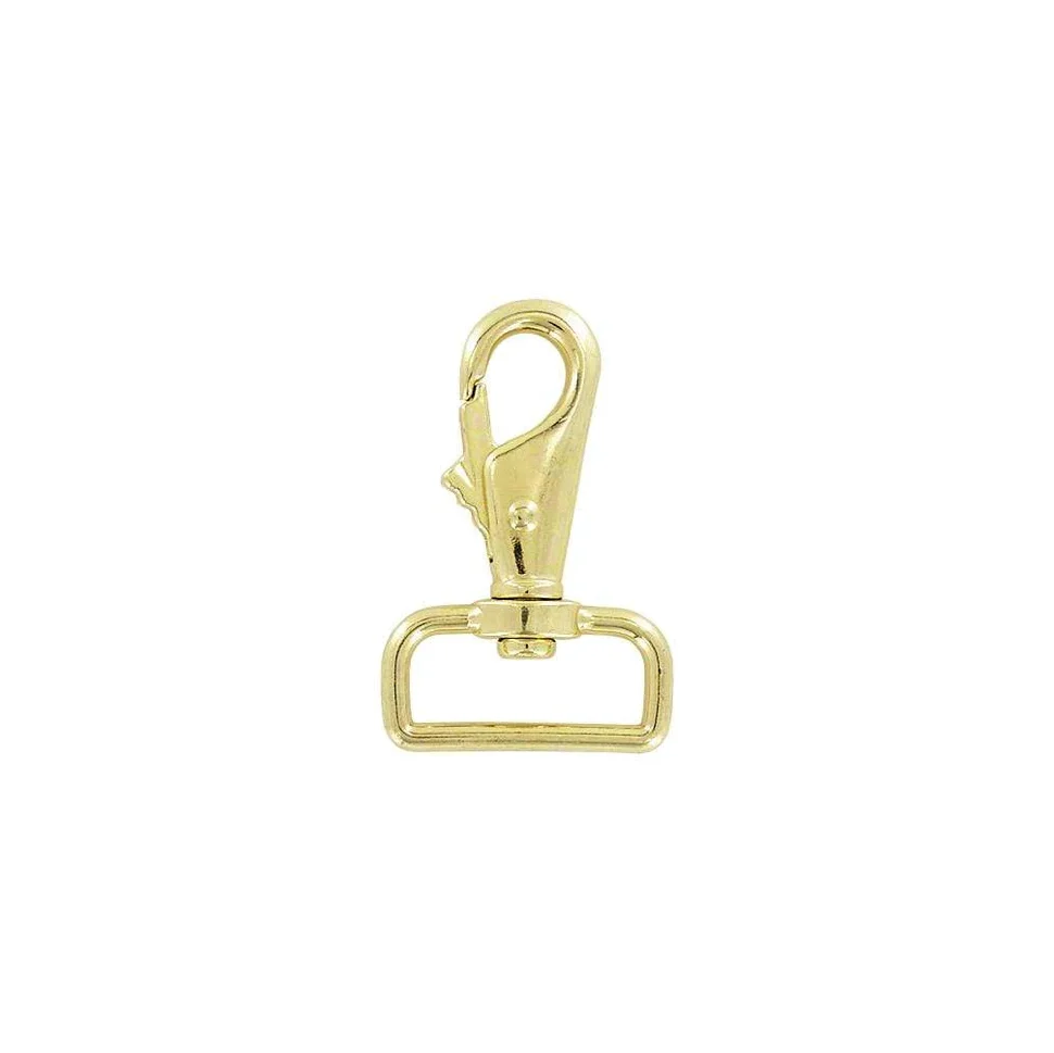 1 1/4" Shiny Gold, Lever Swivel Snap Hook, Zinc Alloy, #P-2107-BP