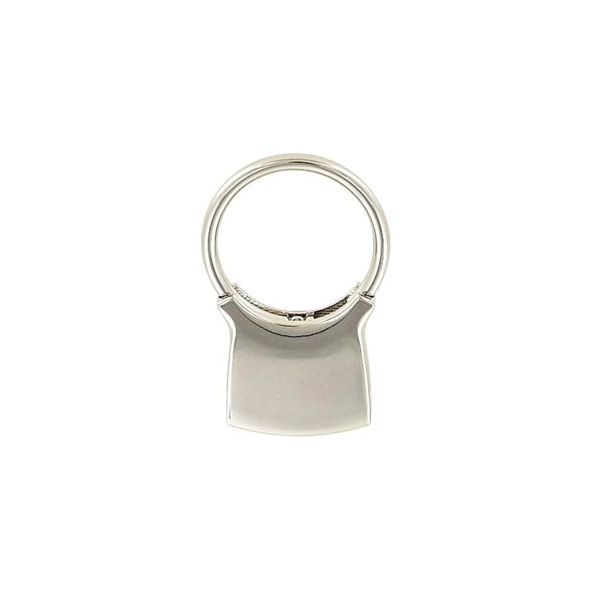 1 1/4" Shiny Nickel, Cast Key Fob Ring, Zinc Alloy, #P-3014