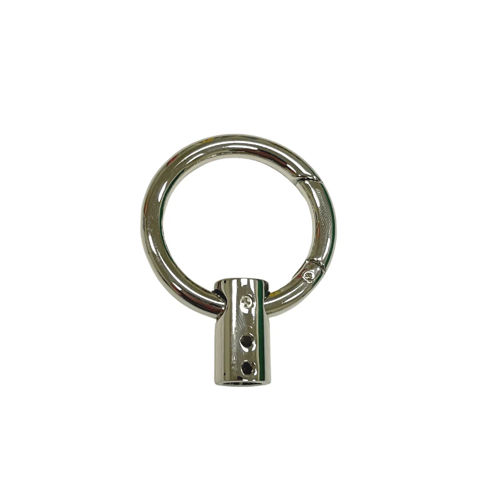 1 1/4" Shiny Nickel, Gate Ring with Strap End, Zinc Alloy, #P-3145-NIC