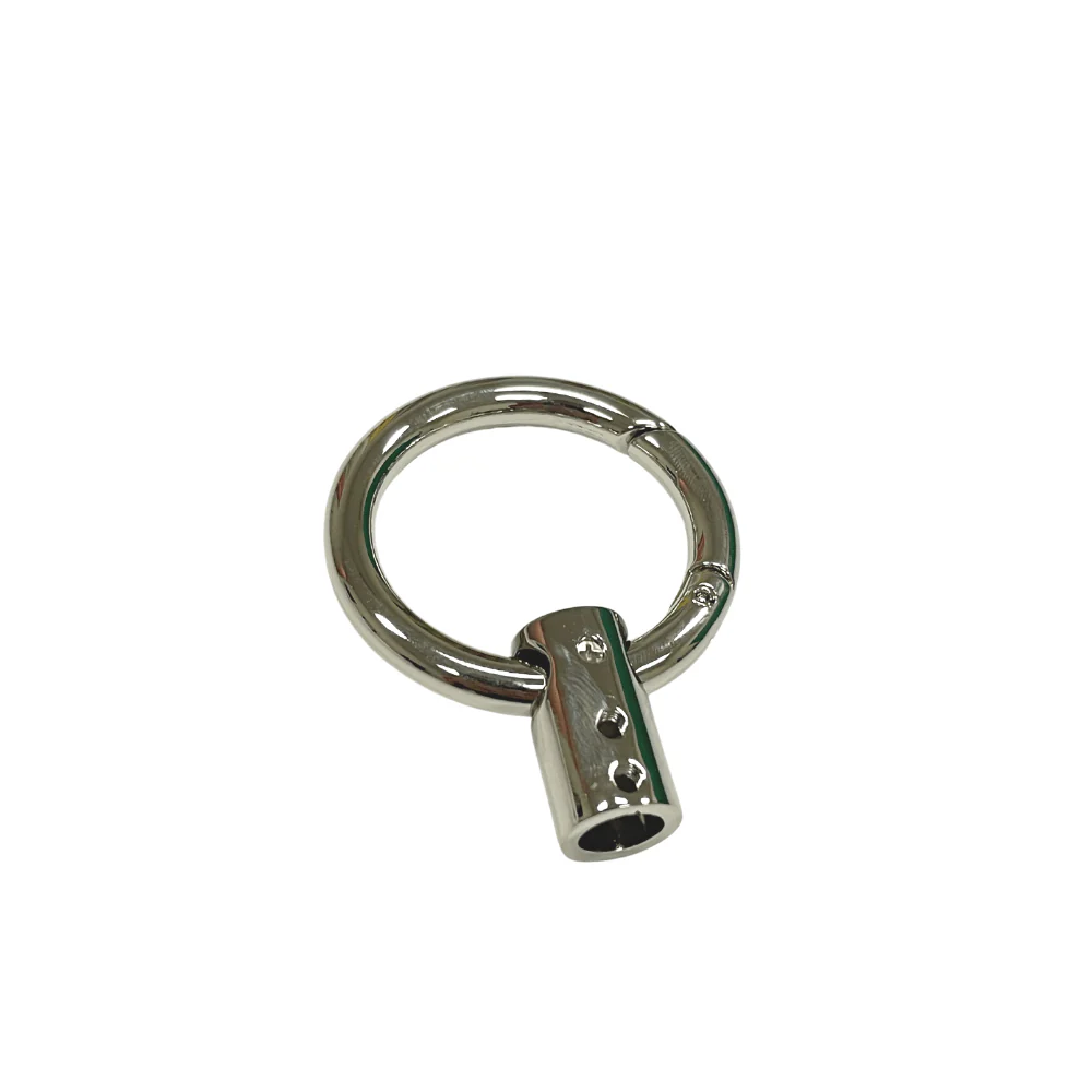 1 1/4" Shiny Nickel, Gate Ring with Strap End, Zinc Alloy, #P-3145-NIC