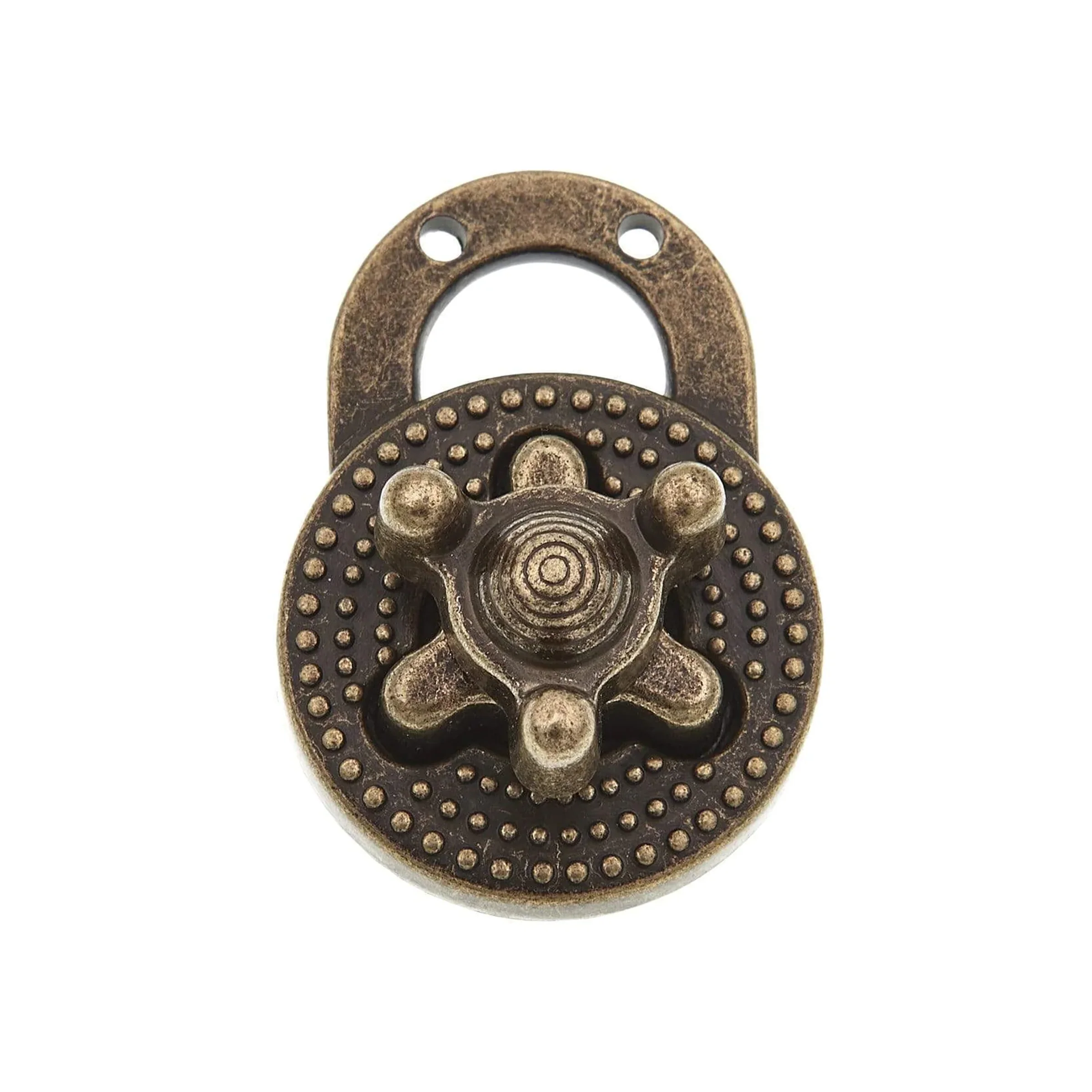 1 1/8" Antique Brass, Turn Lock, Zinc Alloy, #P-2435-ANTB