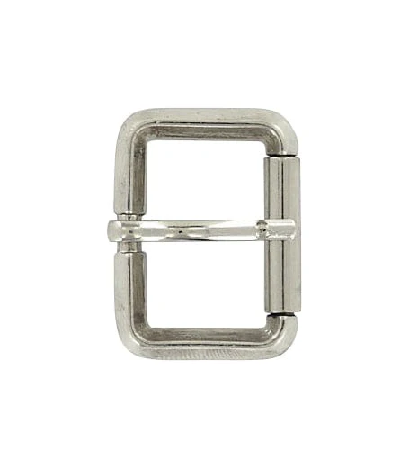 1 1/8" Nickel, Beveled Heel Bar Roller Buckle, Zinc Alloy, #C-1984-NIC