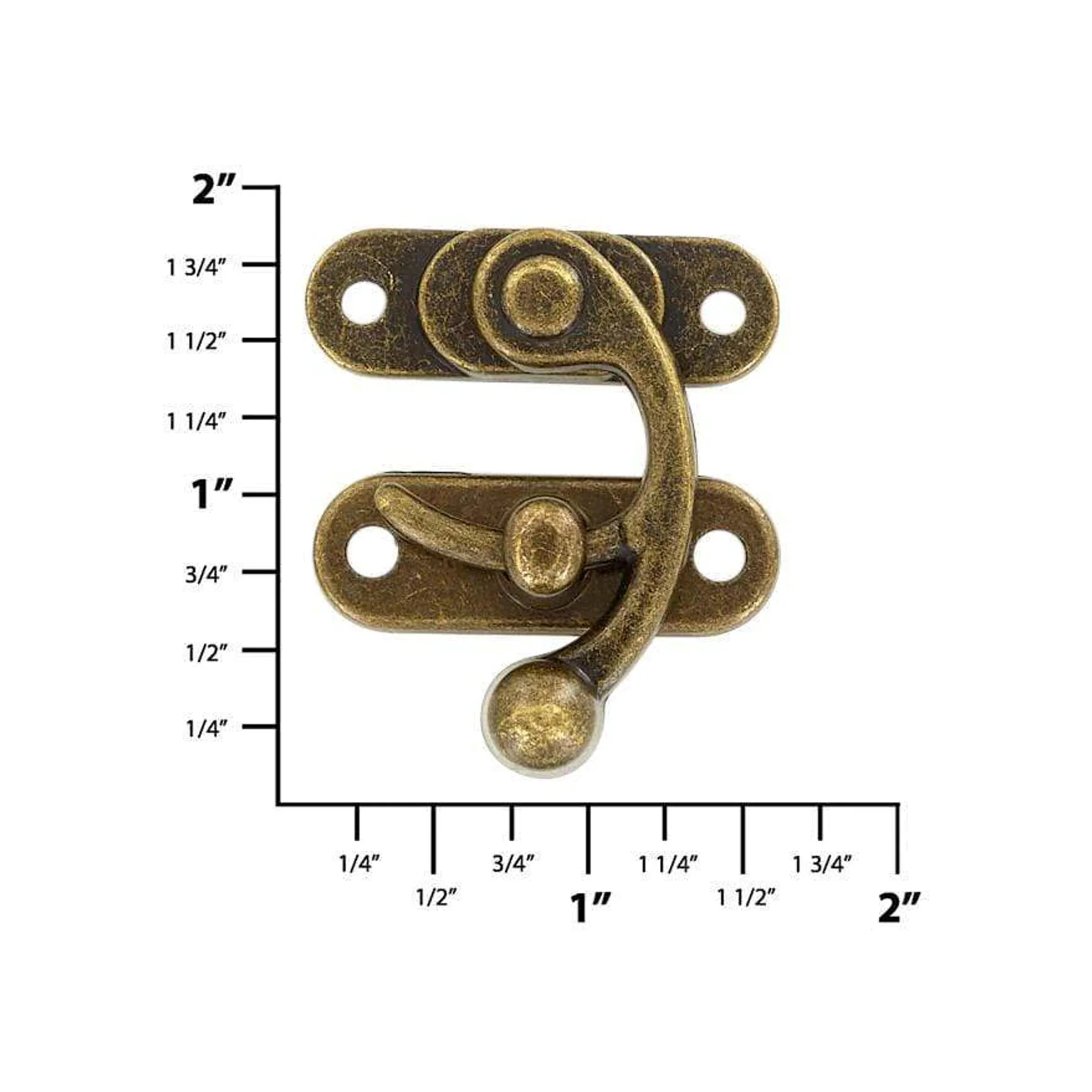 1 3/16" Antique Brass, Swing Lock Clasp, Zinc Alloy, #P-2434-ANTB