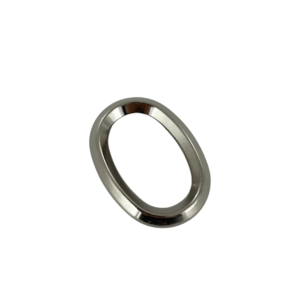 1 3/16" Nickel, Solid Beveled Oval Ring, Zinc Alloy, #P-2870-NIC