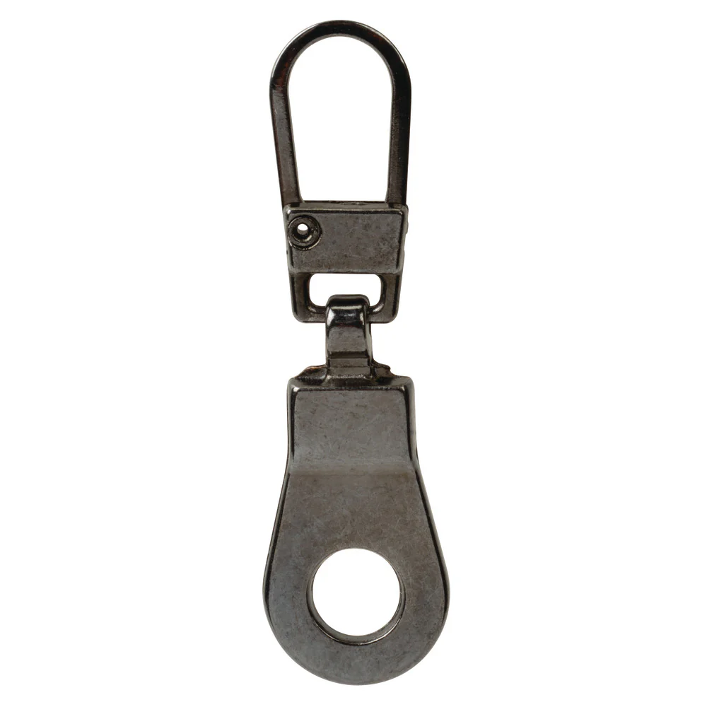 1 5/8" Shiny Gunmetal, Zipper Pull Replacement, Steel, #ZP-35-BNIC