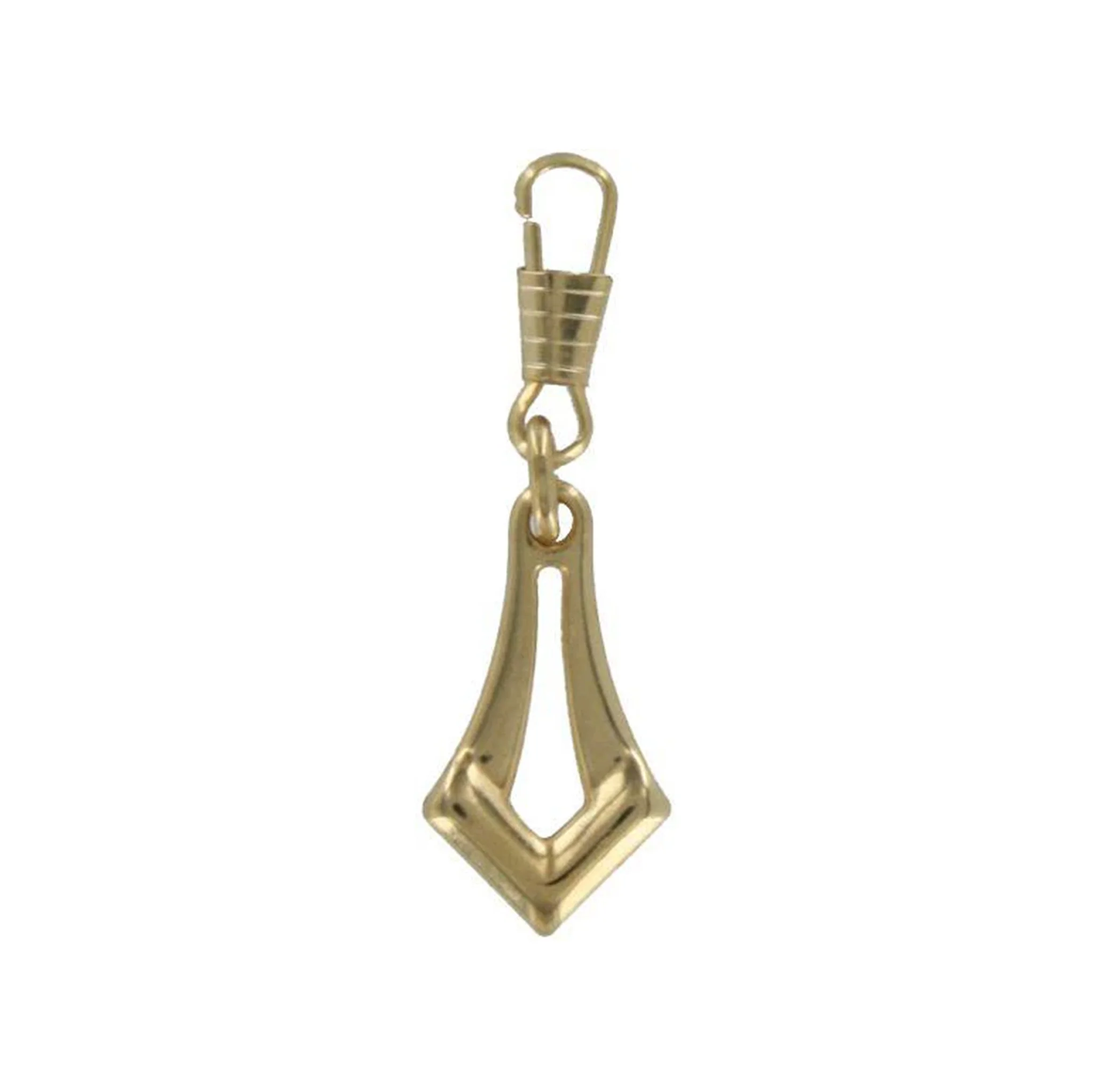 1 7/8" Shiny Gold, Handbag Zipper Pull Tag, Steel-PK5, #ZP-22-GOLD