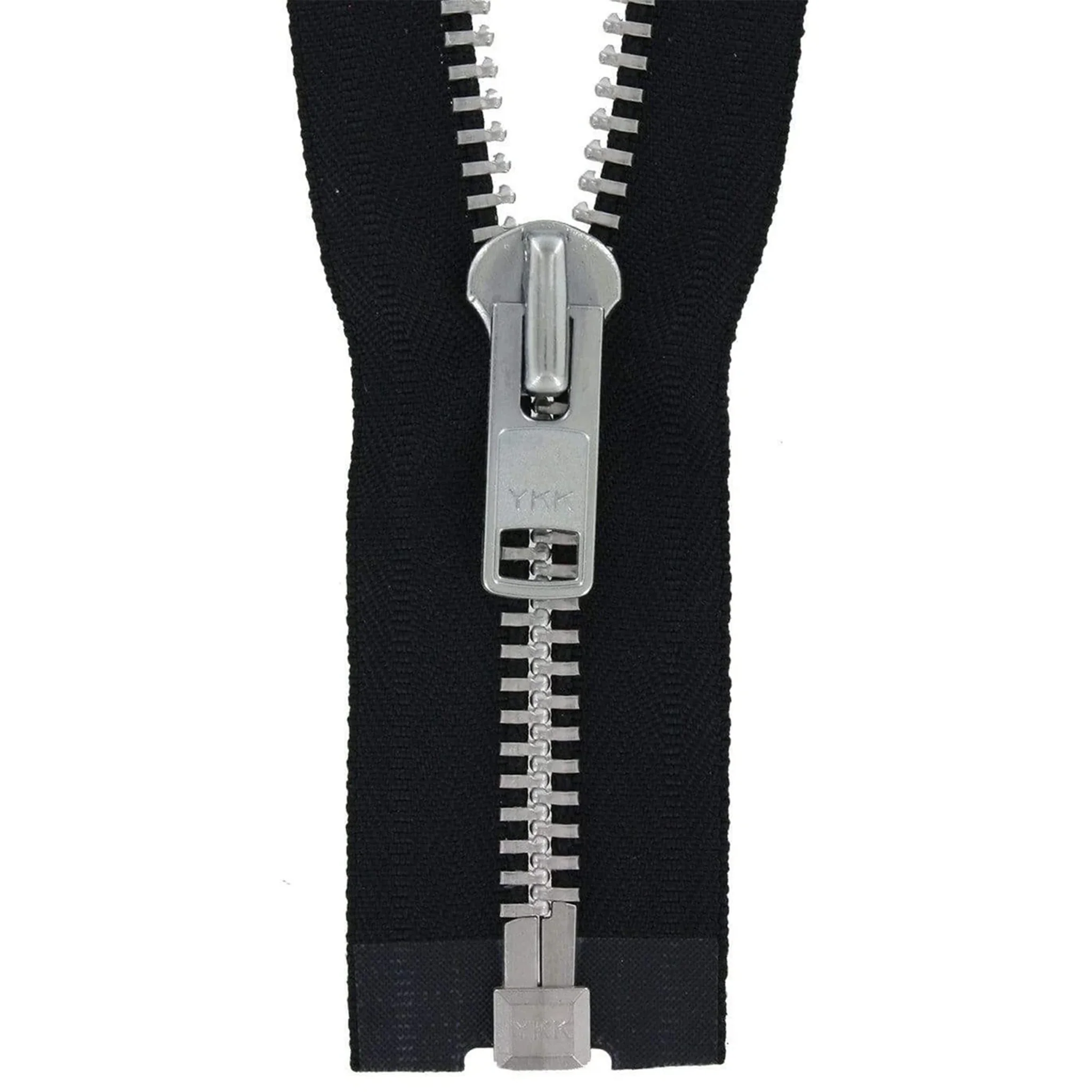 #10 Metal, Black, 24" YKK Separating Jacket Zipper with Aluminum Teeth, #9JK-24-BLK-N