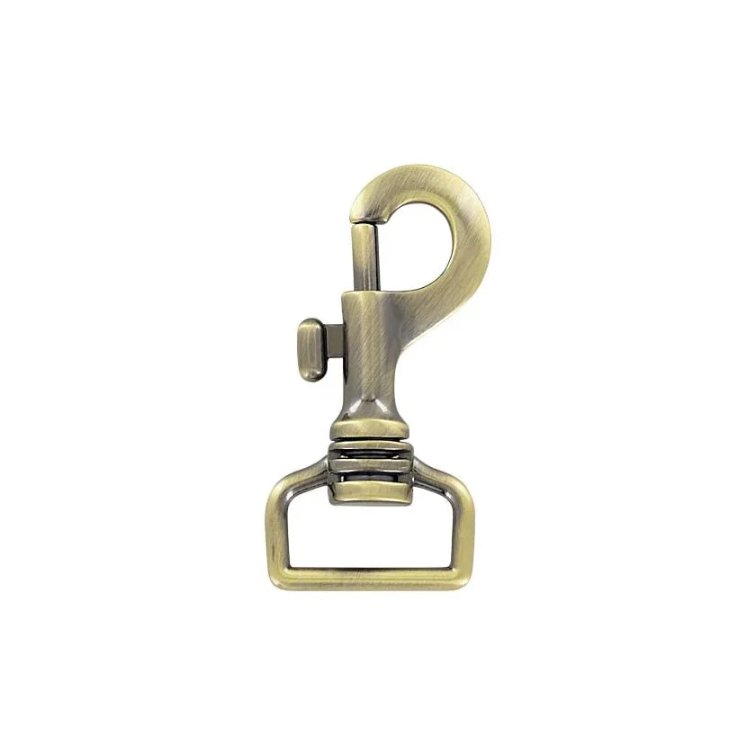 1" Antique Brass, Bolt Swivel Snap Hook, Zinc Alloy, #P-1032-ANTB