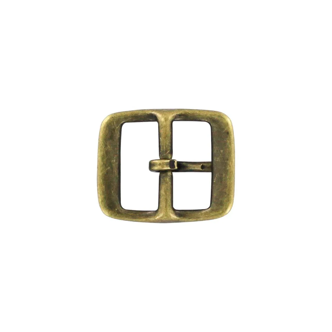 1" Antique Brass, Center Bar Buckle, Solid Brass, #C-1337-ANTB