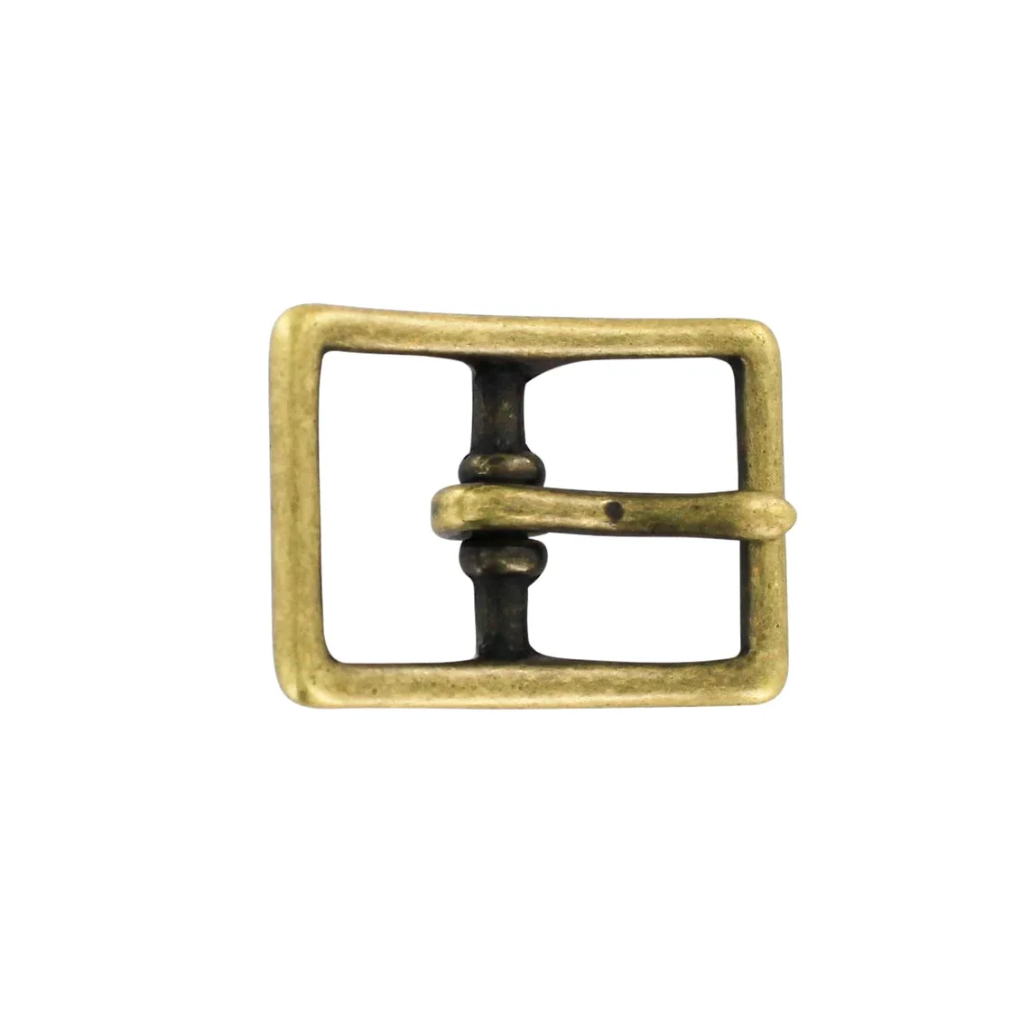 1" Antique Brass, Center Bar Buckle, Solid Brass, #C-1465-ANTB