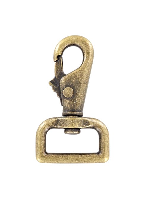 1" Antique Brass, Lever Swivel Snap Hook, Zinc Alloy - PK4, #P-2070-ANTB