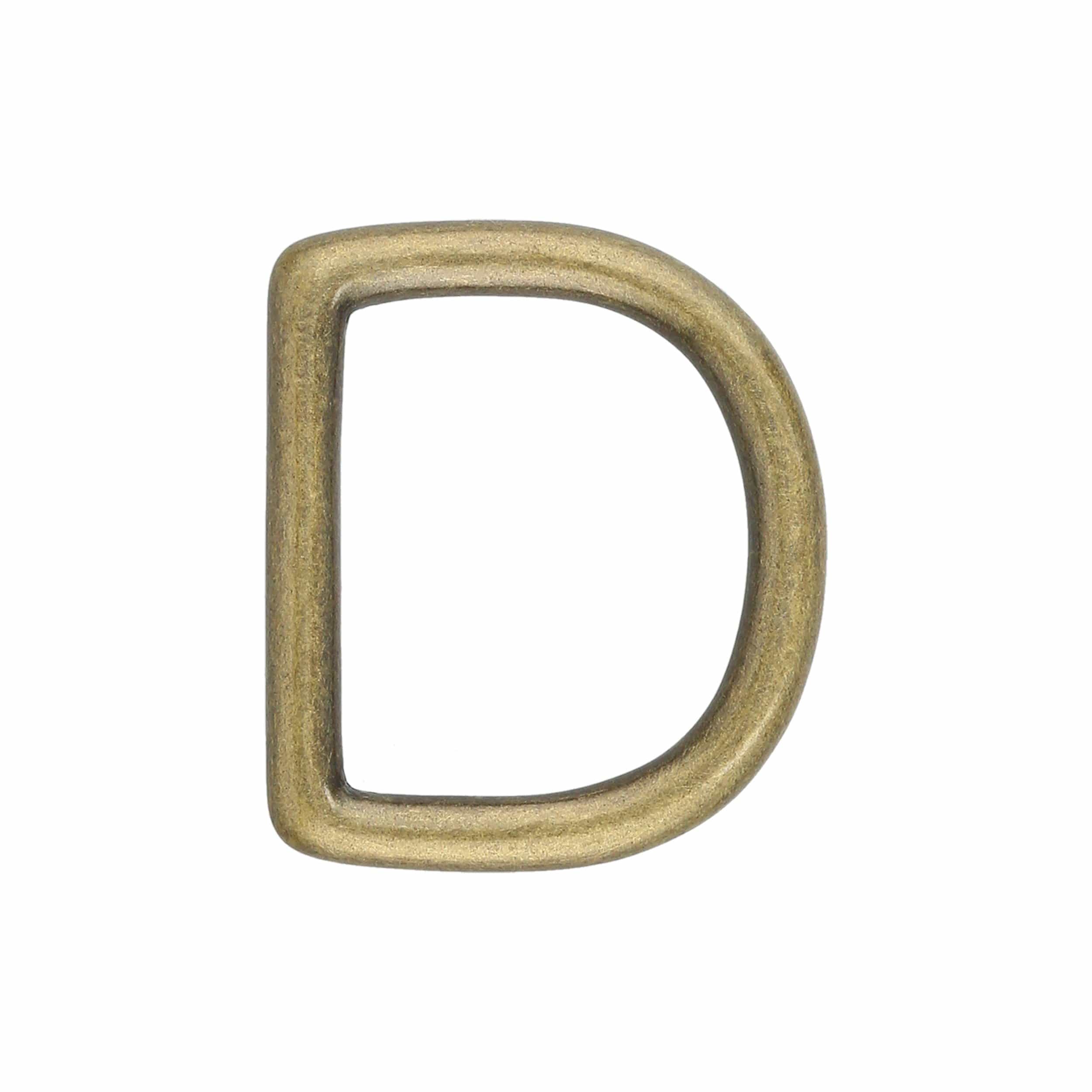 1" Antique Brass, Solid D Ring, Solid Brass, #P-1338-ANTB