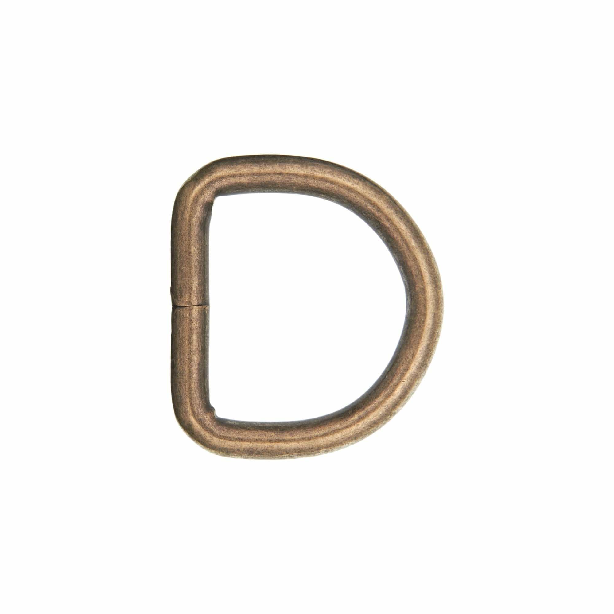 1" Antique Brass, Welded D Ring, Steel, #P-2139-ANTB