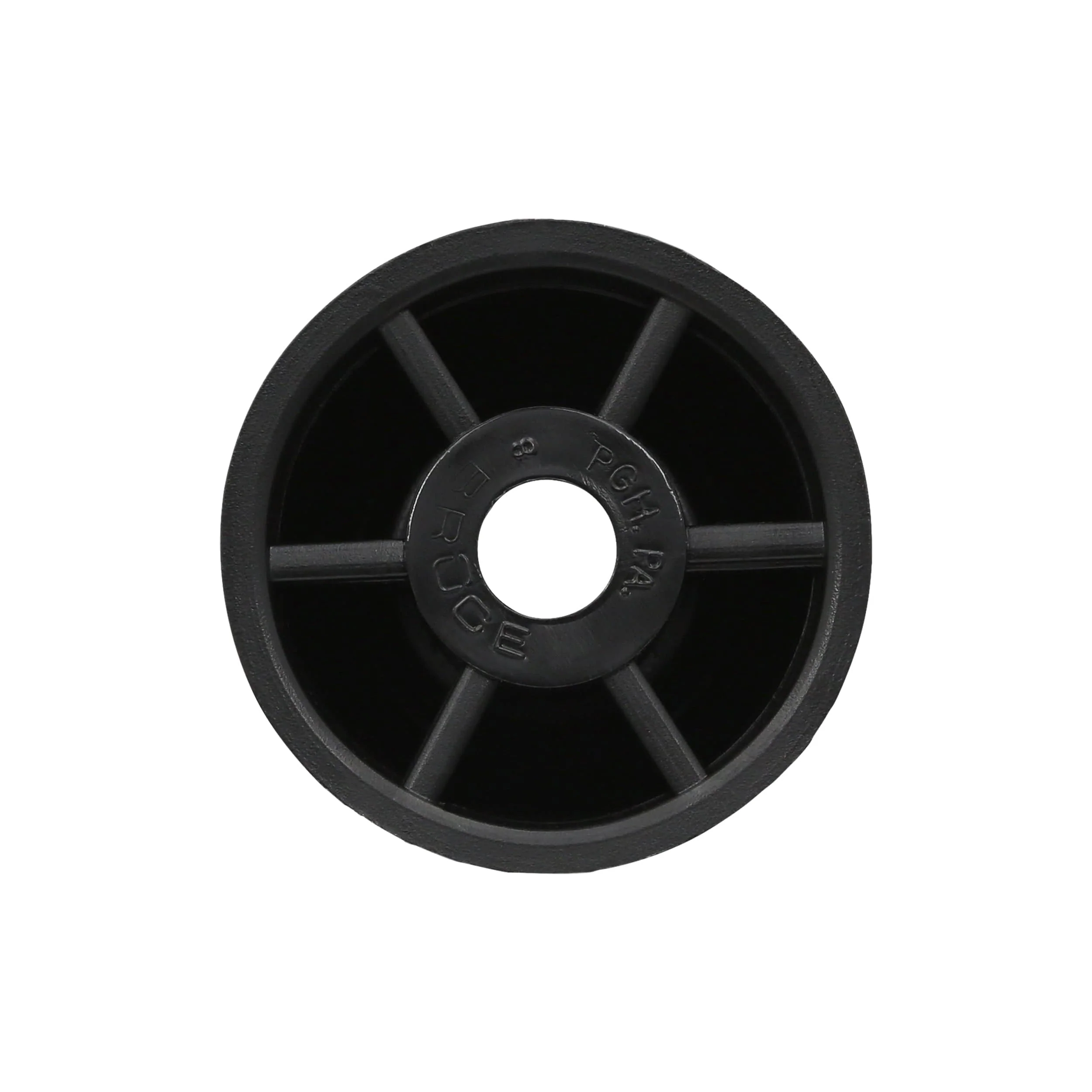 1" Black, Bottom Stud, Plastic, #L-351-1-BLK