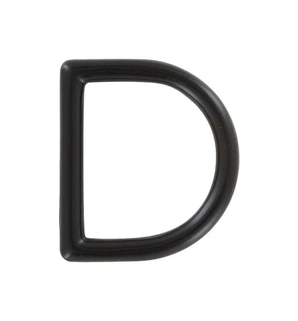 1" Black, Cast D Ring, Zinc Alloy, #P-2075-BLK