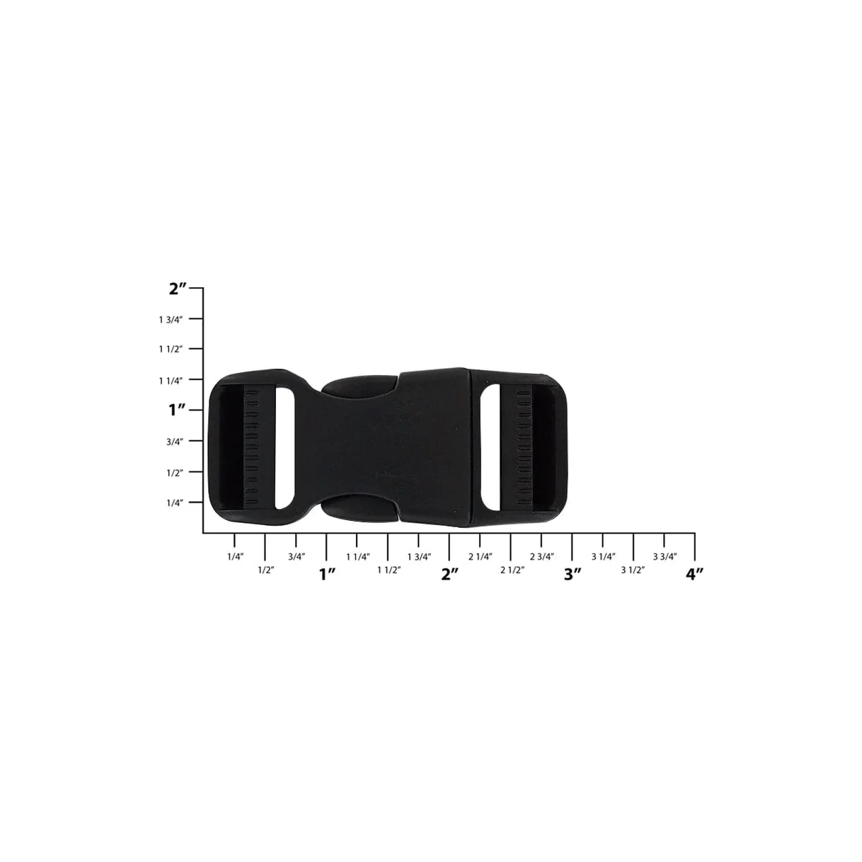 1" Black, Dual Adjustable Side Squeeze, Plastic, #C-1733