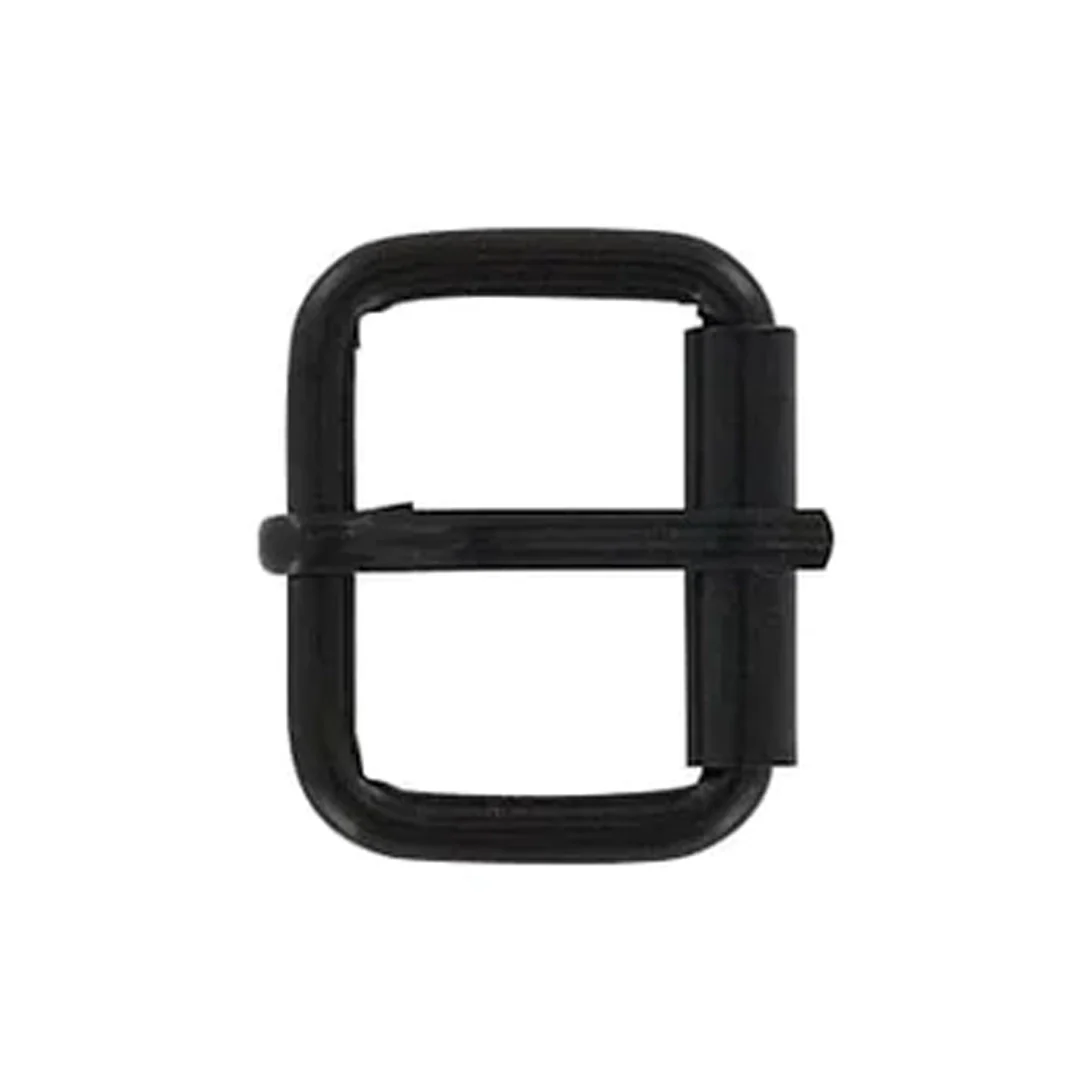 1" Black, Heel Bar Roller Buckle, Steel, #C-1521