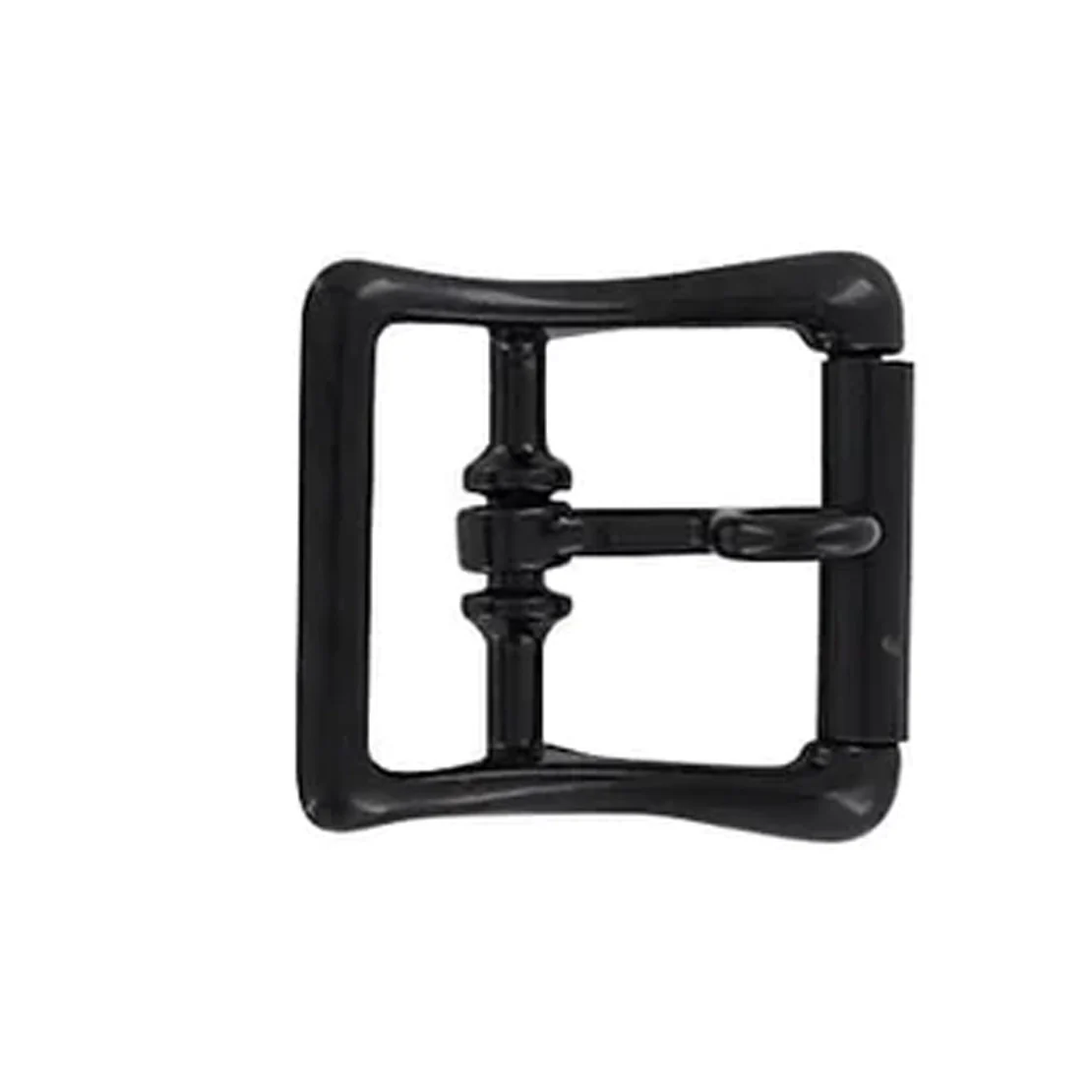 1" Black, Locking Tongue Center Bar Roller Buckle, Zinc Alloy, #C-1507-BLK