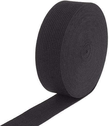1" Black, Medium Weight Elastic, Polyester, #EL-765-BLK