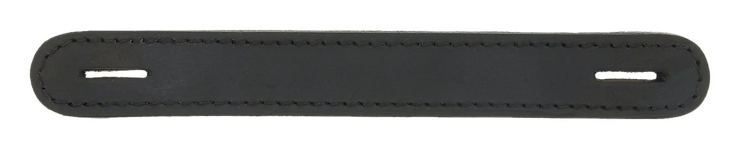 1" Black, Slotted Round End Trunk Handle, Leather, #L-191-BLK