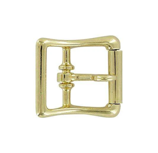 1" Brass, Locking Tongue Center Bar Roller Buckle, Zinc Alloy, #C-1507-BRS
