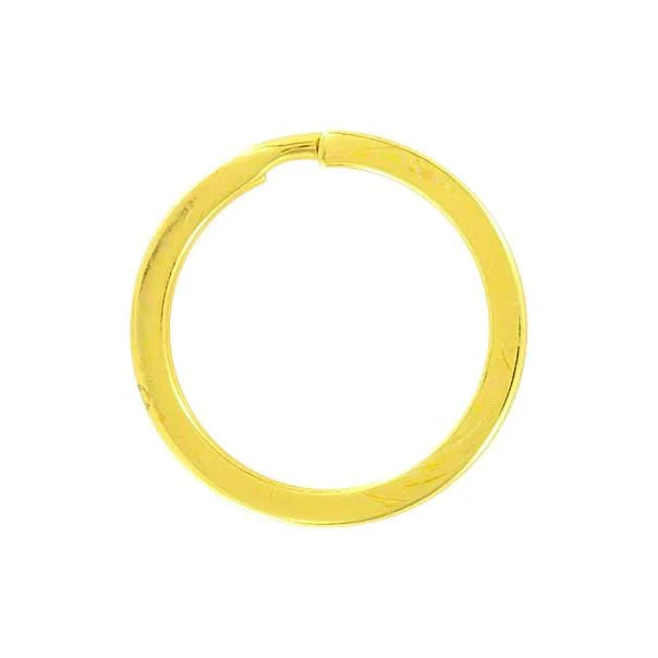 1" Gold, Split Flat Key Ring, Steel, #L-2947-GOLD