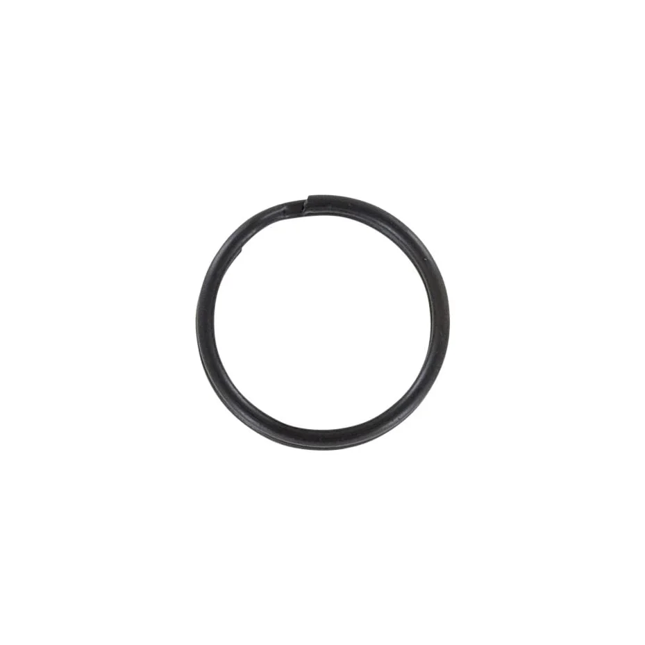 1" Matte Black, Split Key Ring, Steel, #L-199-1BLK