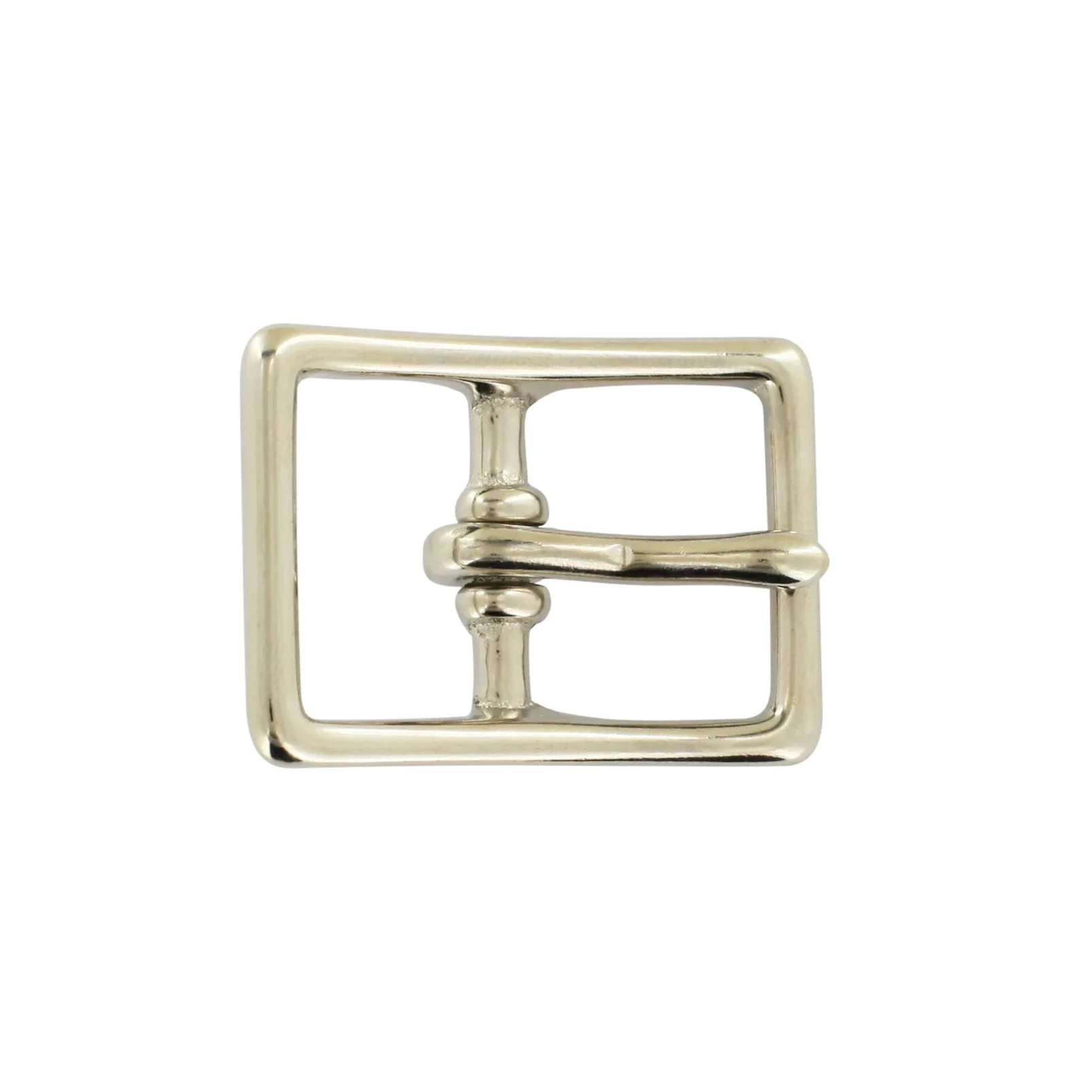 1" Nickel, Center Bar Buckle, Solid Brass, #C-1465-SBN