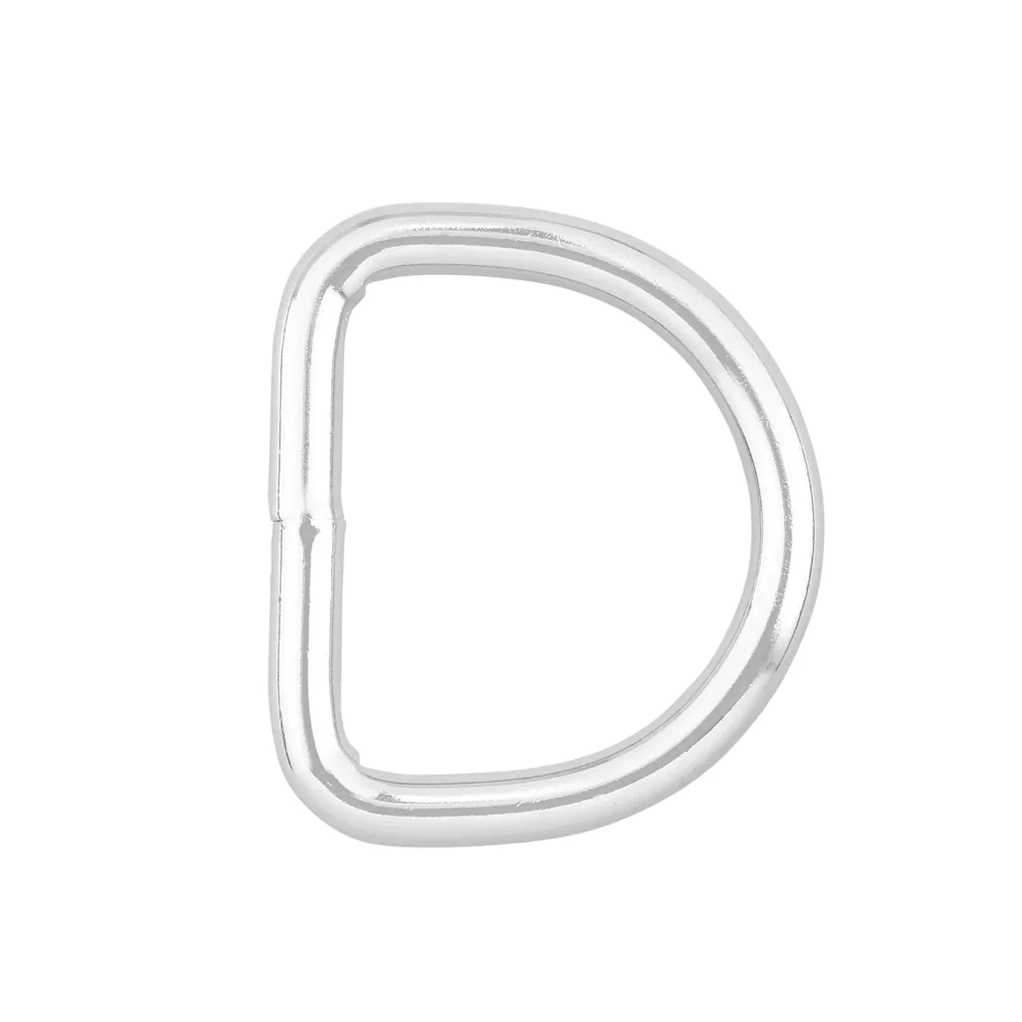 1" Nickel, Thin Welded D Ring, Steel, #P-1-NP
