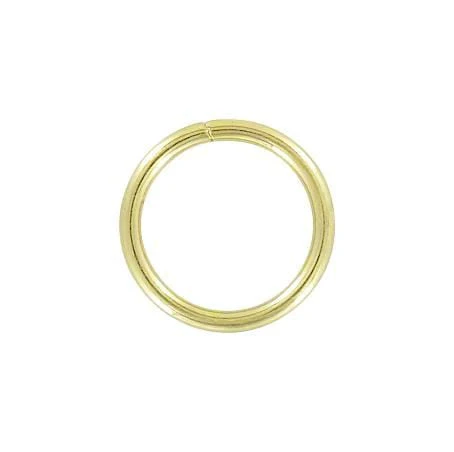 1" Shiny Brass Plated, Split Round Ring, Steel, #A-6-BP