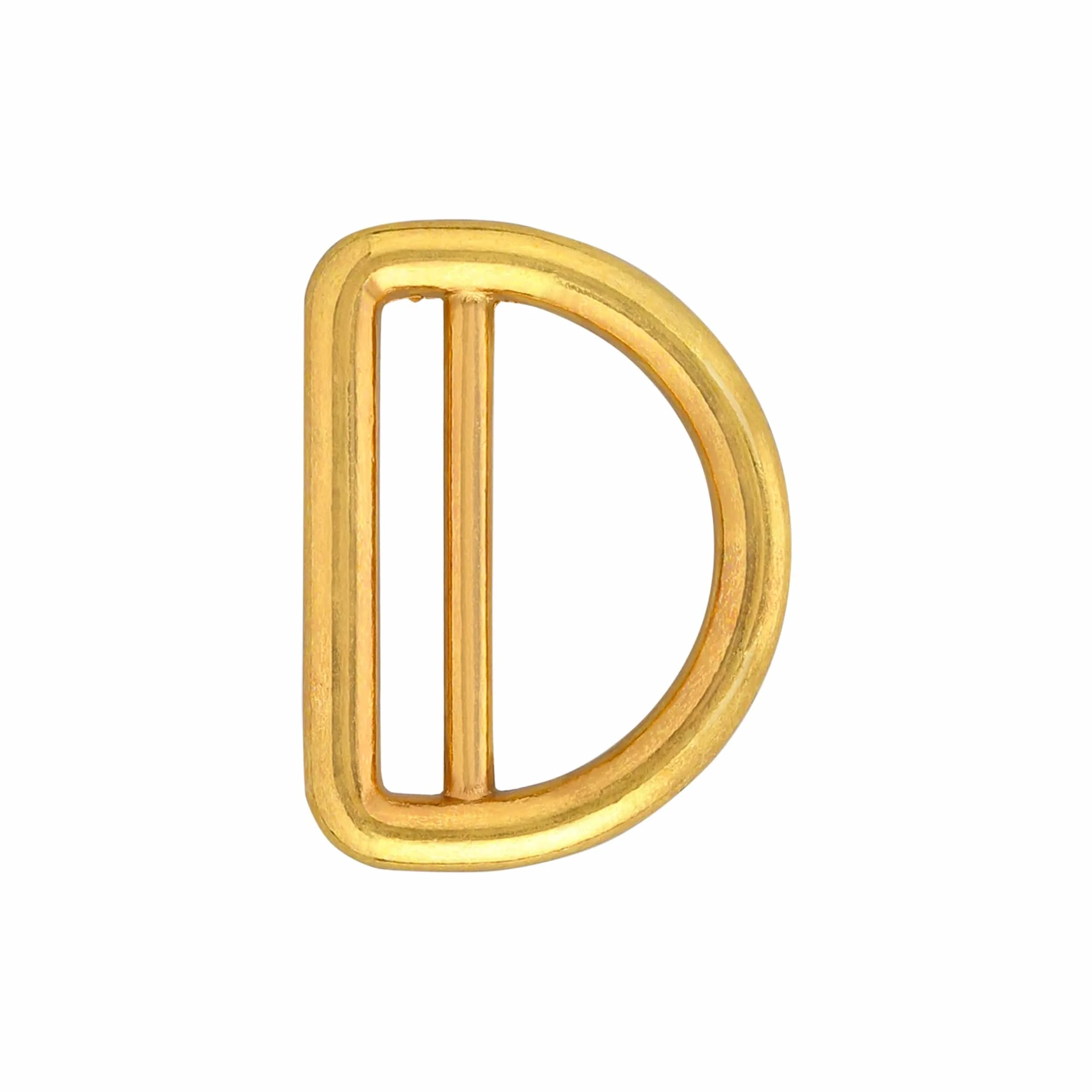 1" Shiny Gold, Cast Double Bar D-Ring, Zinc Alloy, #C-1438-GOLD