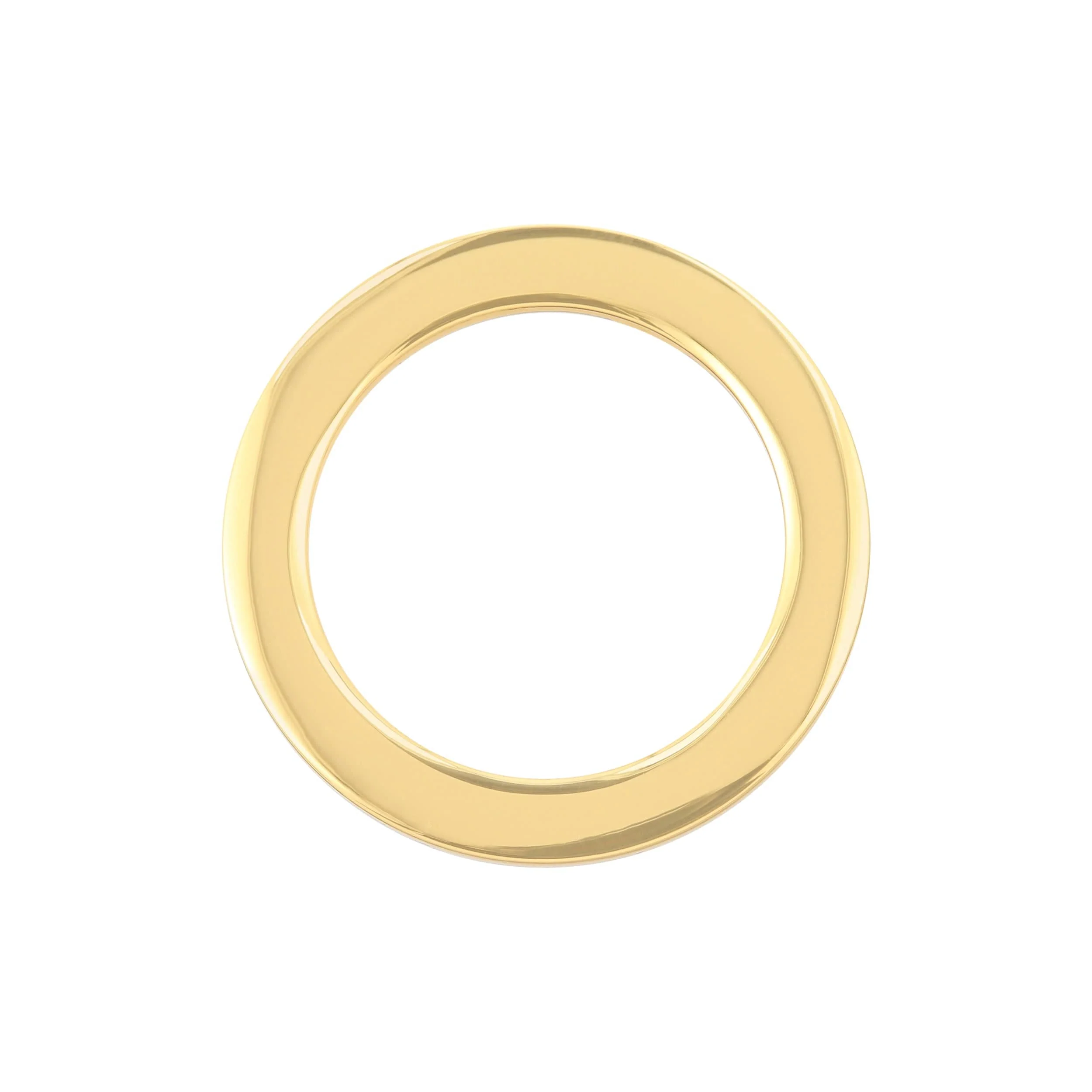 1" Shiny Gold, Cast Flat Round Ring, Zinc Alloy, #P-2552-GOLD