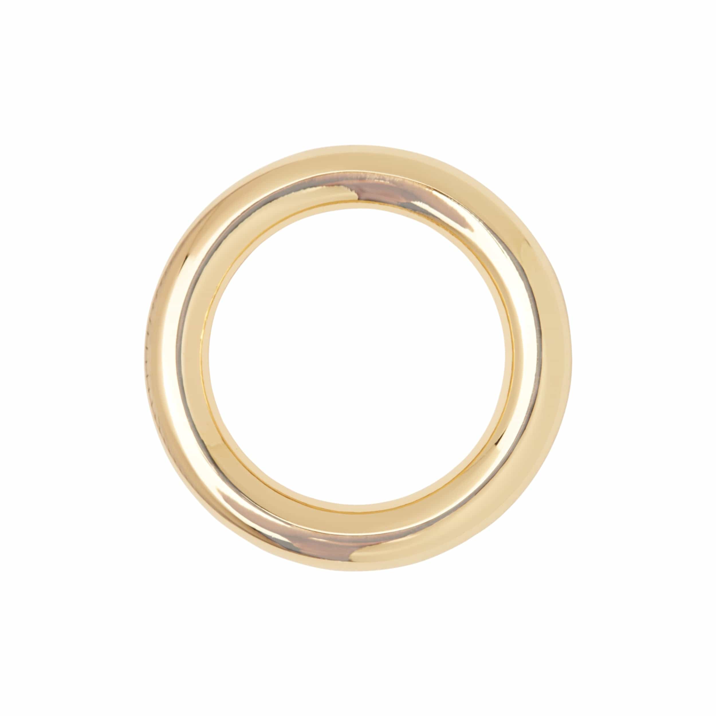 1" Shiny Gold, Cast Heavy Round Ring, Zinc Alloy, #P-2549-GOLD