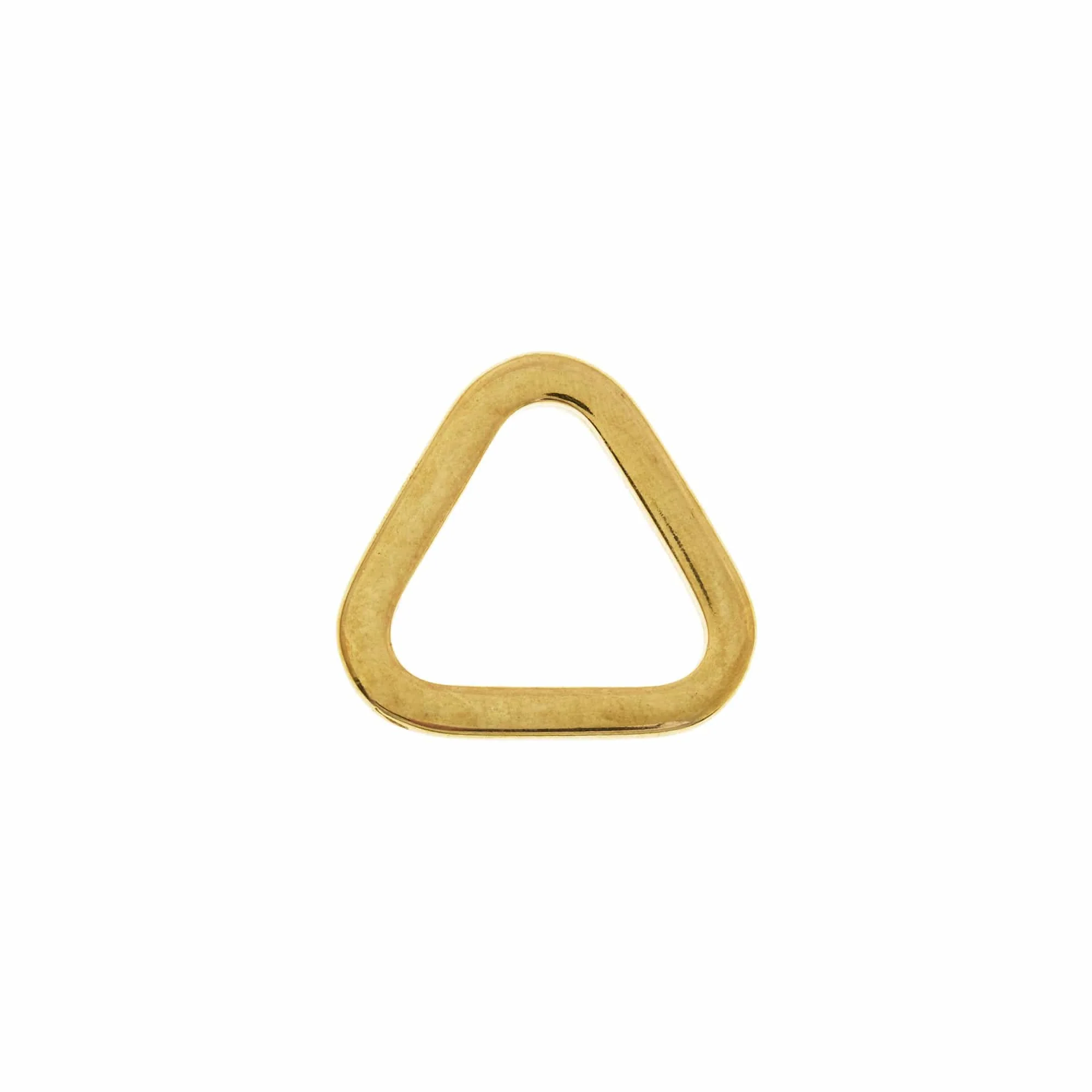 1" Shiny Gold, Flat Triangle Ring, Zinc Alloy, #P-3033-GOLD