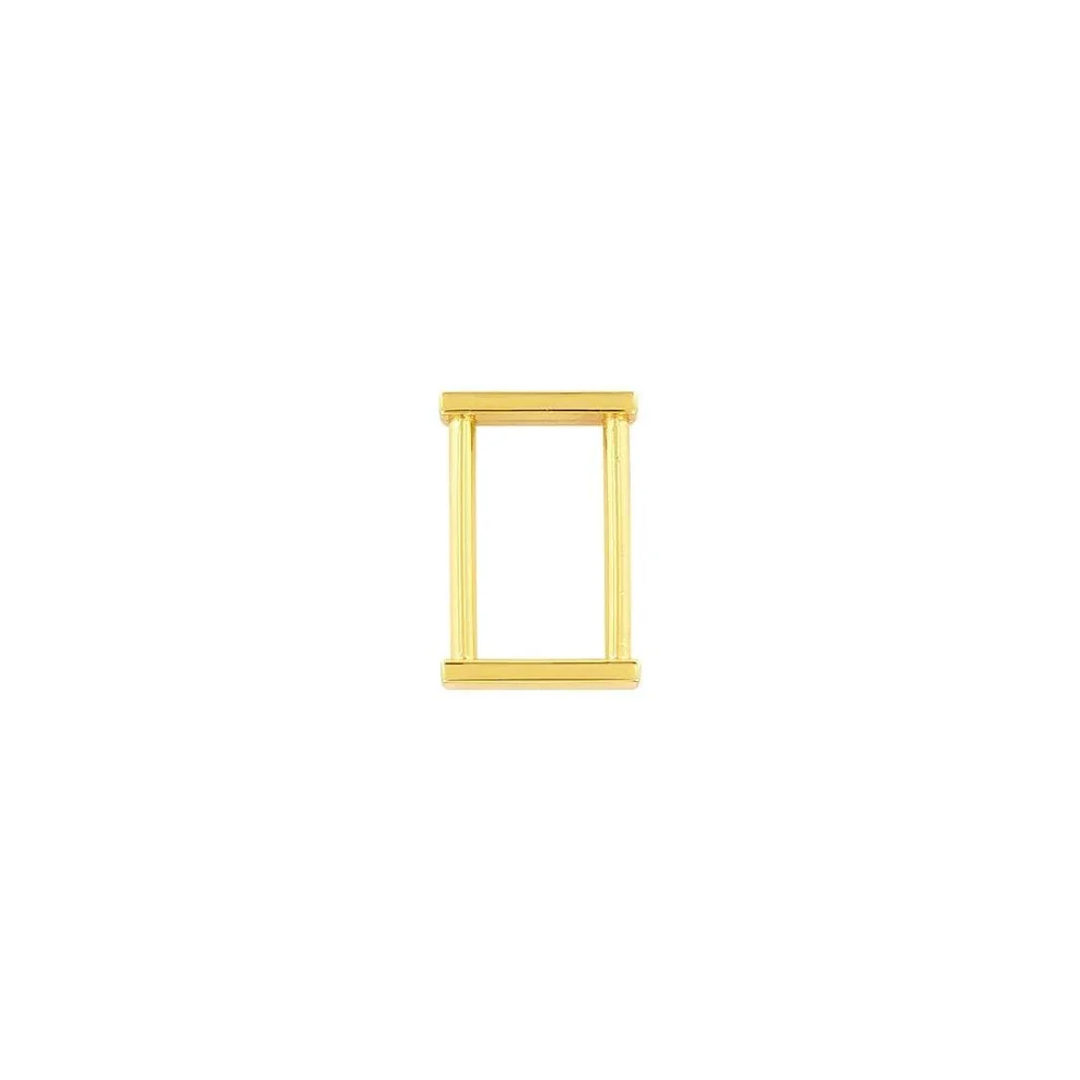 1" Shiny Gold, Rectangular Ring, Zinc Alloy, #P-2643-GOLD