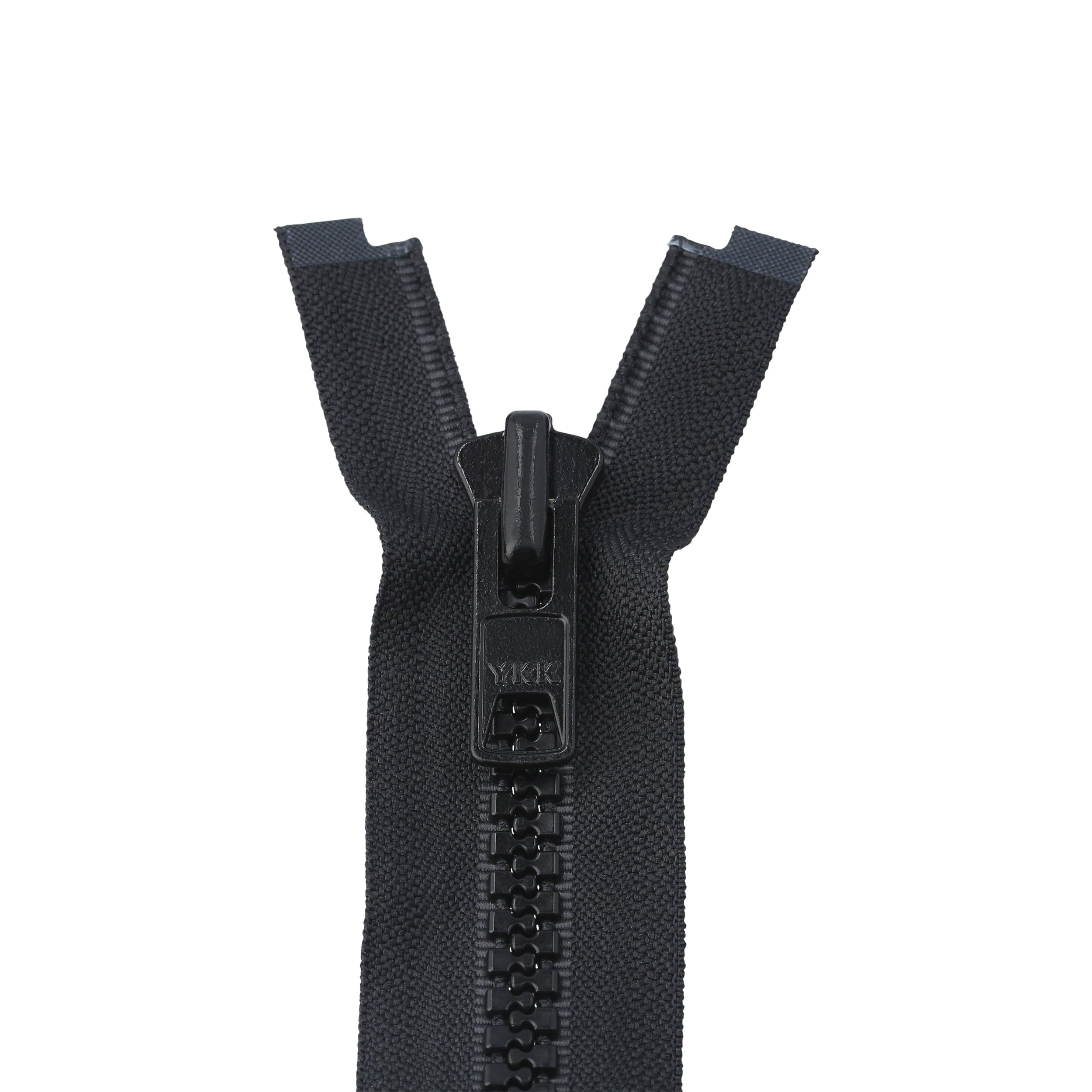 #10 Vislon, Black, 24" YKK Separating Jacket Zipper, Plastic, #10VF-24-BLK