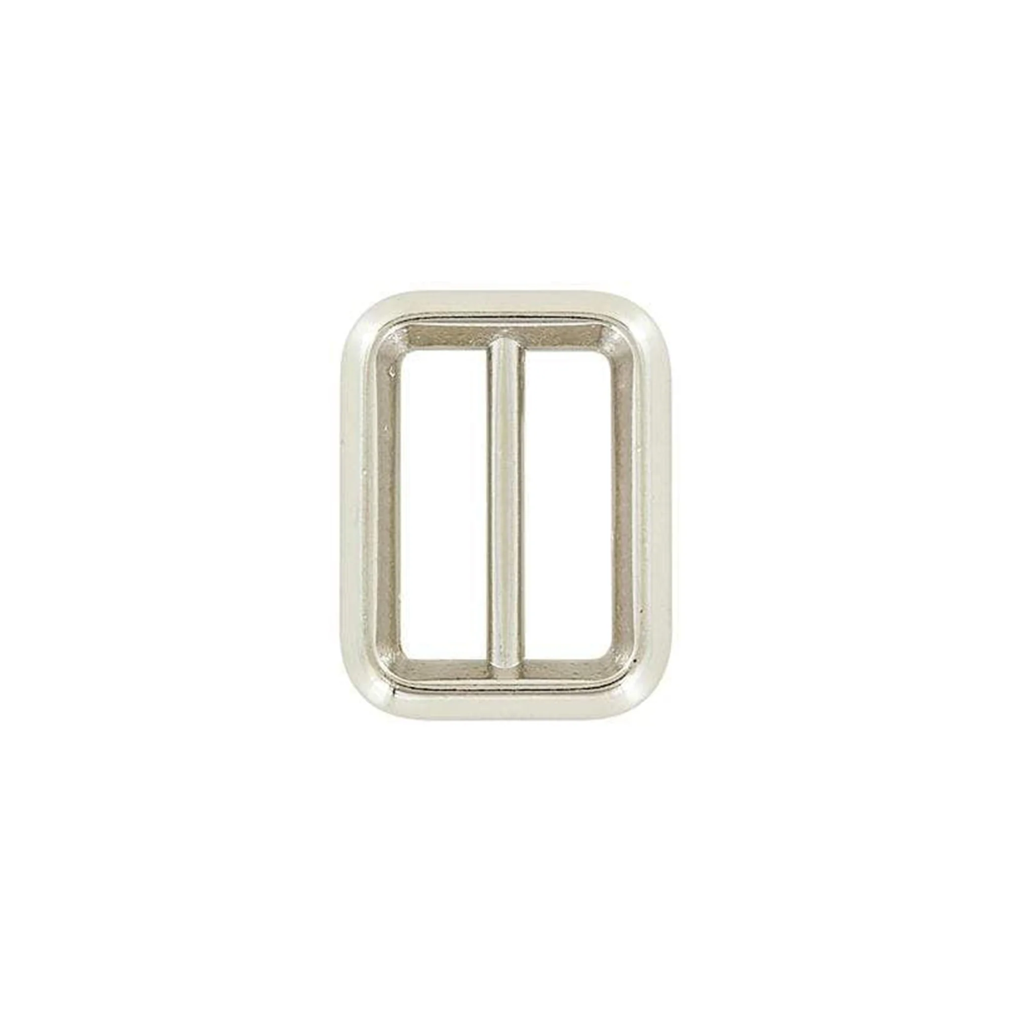 1" Shiny Nickel, Cast Beveled Cast Double Loop Slide, Zinc Alloy, #P-2894-NIC