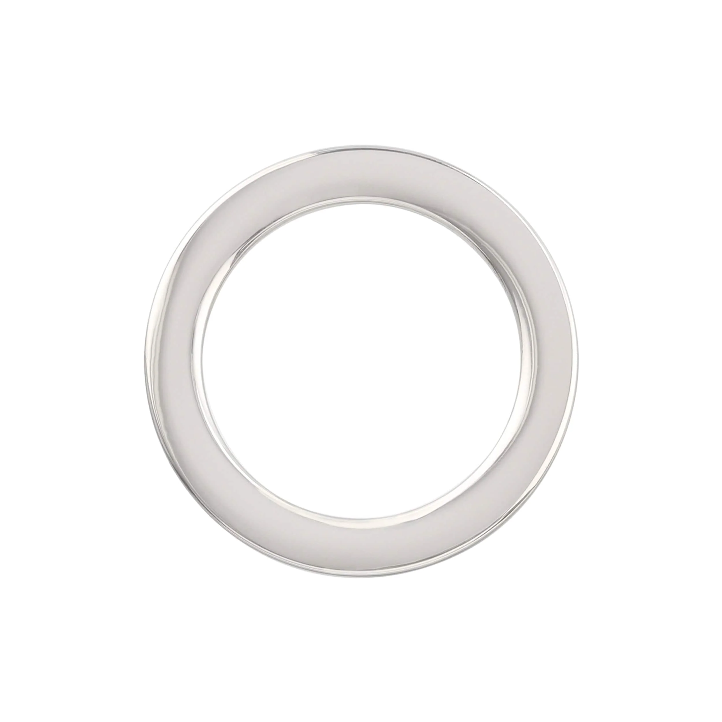 1" Shiny Nickel, Cast Flat Round Ring, Zinc Alloy, #P-2552-NIC