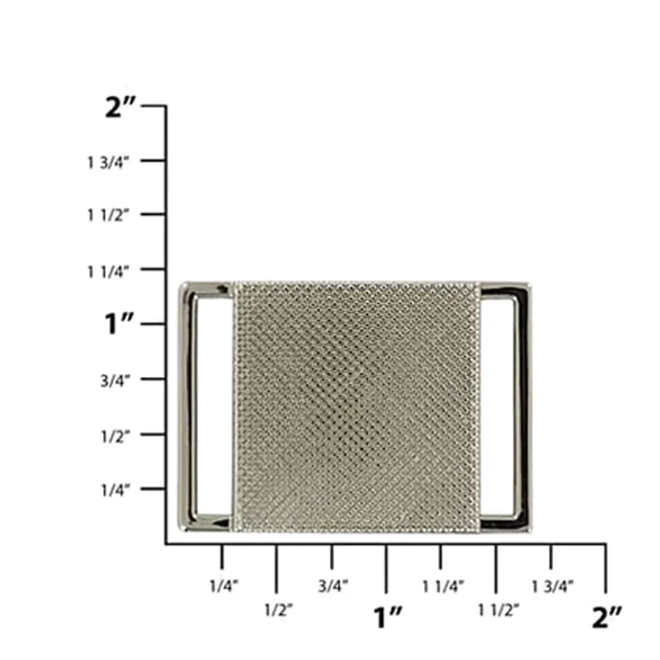 1" Shiny Nickel, Center Push Release Buckle, Zinc Alloy, #C-2103-NIC