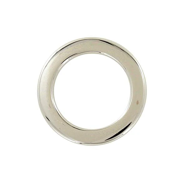 1" Shiny Nickel, Flat Round Ring, Zinc Alloy, #P-3164-NP