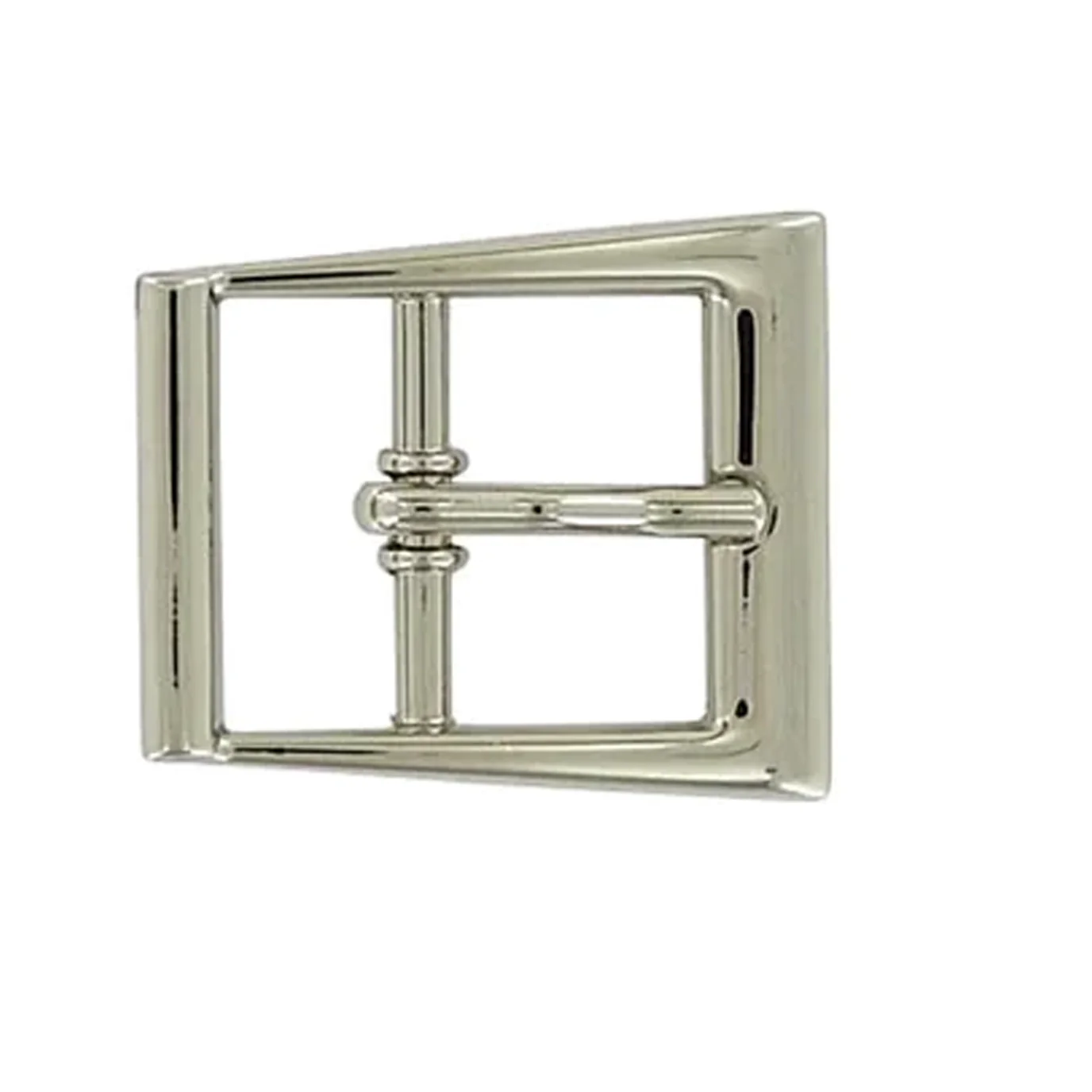 1" Shiny Nickel, Funky Center Bar Buckle, Zinc Alloy, #C-1547-NIC