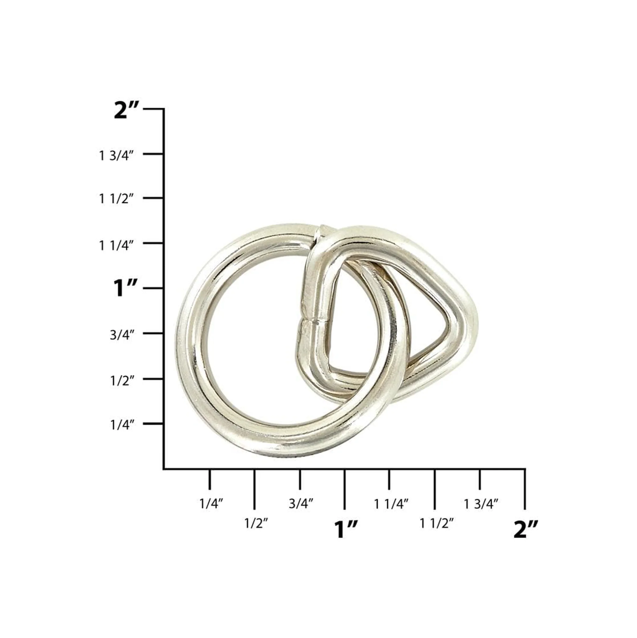1" Shiny Nickel, Loop & Ring, Steel, #L-3140