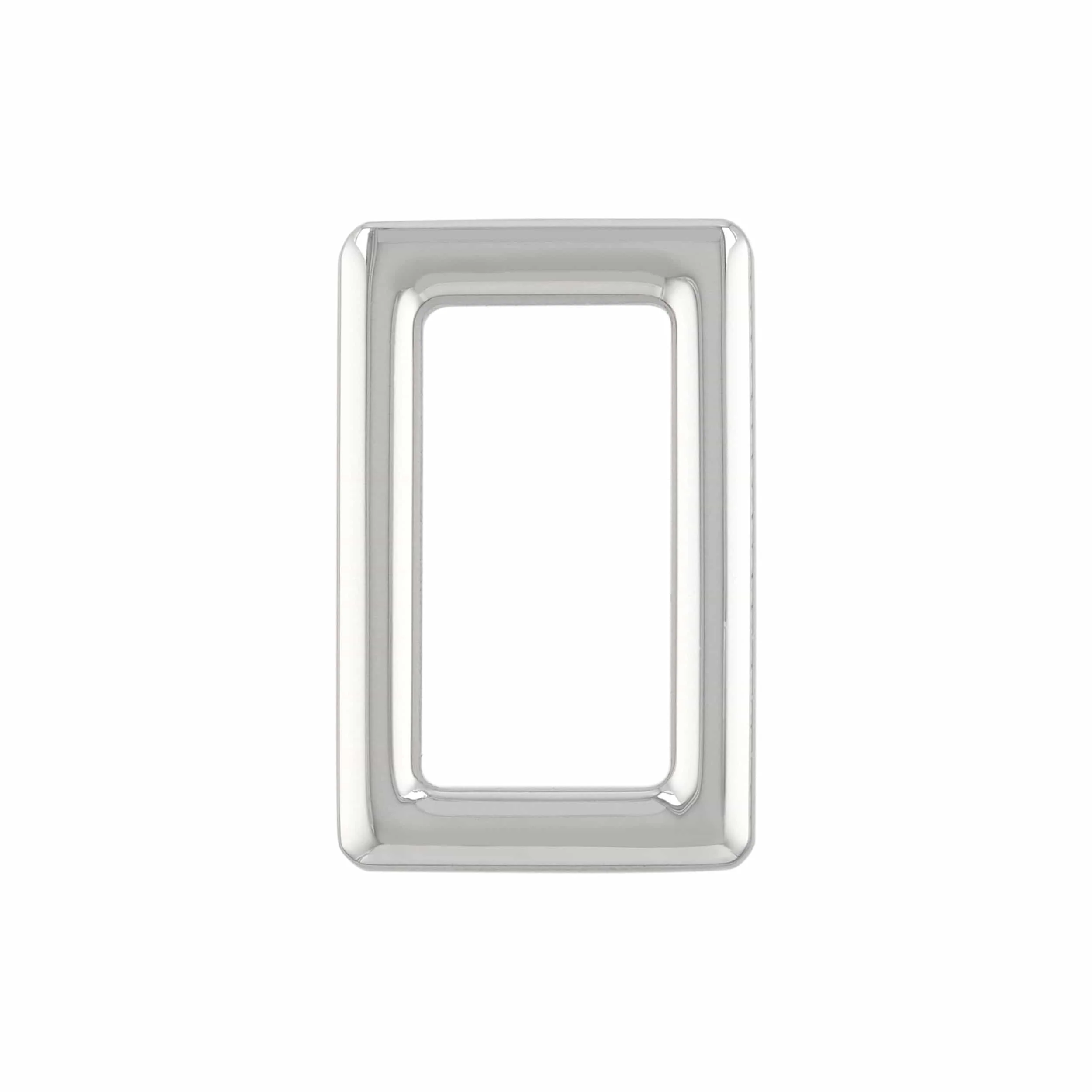1" Shiny Nickel, Rectangular Ring, Zinc Alloy, #P-3113-NIC