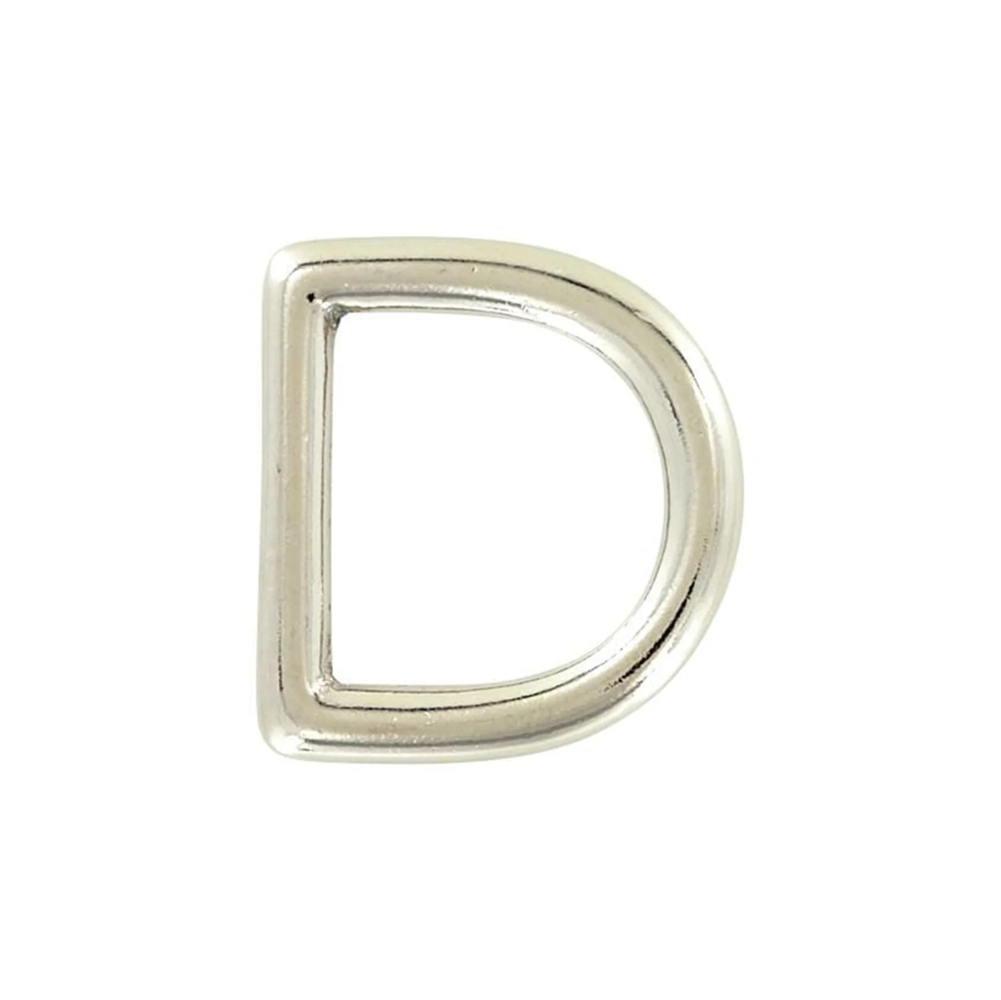1" Shiny Nickel, Solid D Ring, Solid Brass, #P-1338-SBN